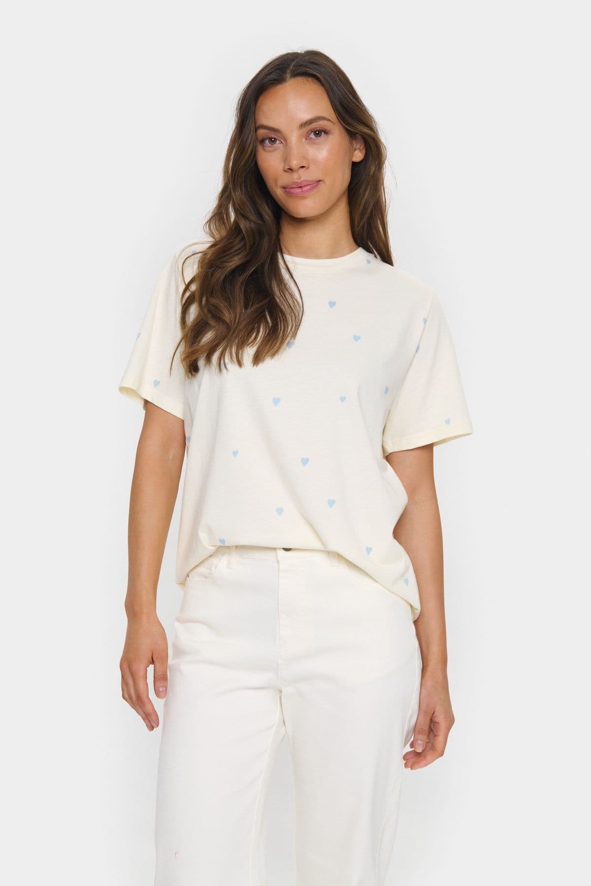 Dagni Short Sleeve Heart Print T Shirt