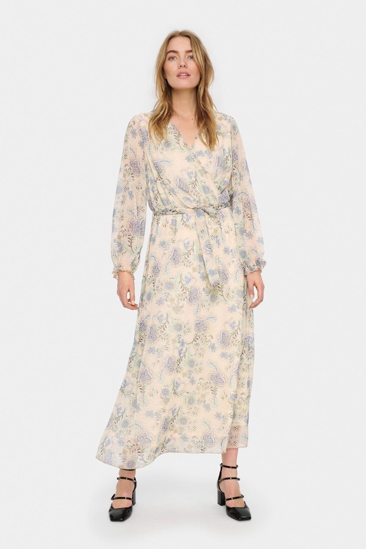 Doja V neck Long Sleeve Maxi Dress