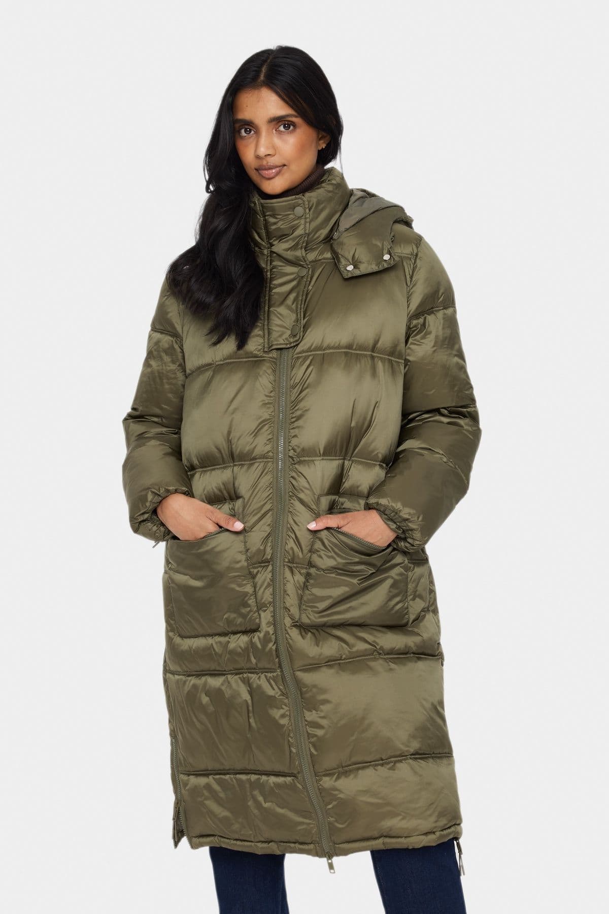 Frances Hooded Knee Length Puffer Coat