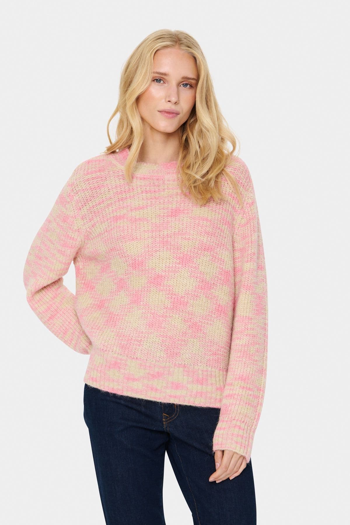 GustaSZ Crew Neck Melange Knit Pullover