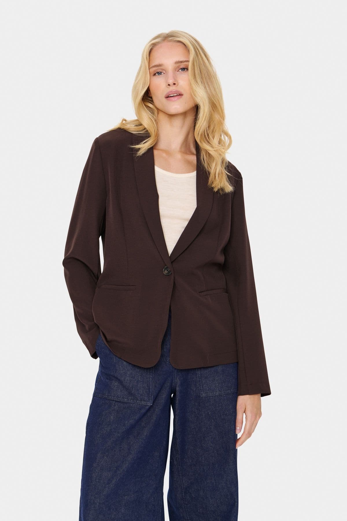 CelestSZ Shawl Collar Button Blazer