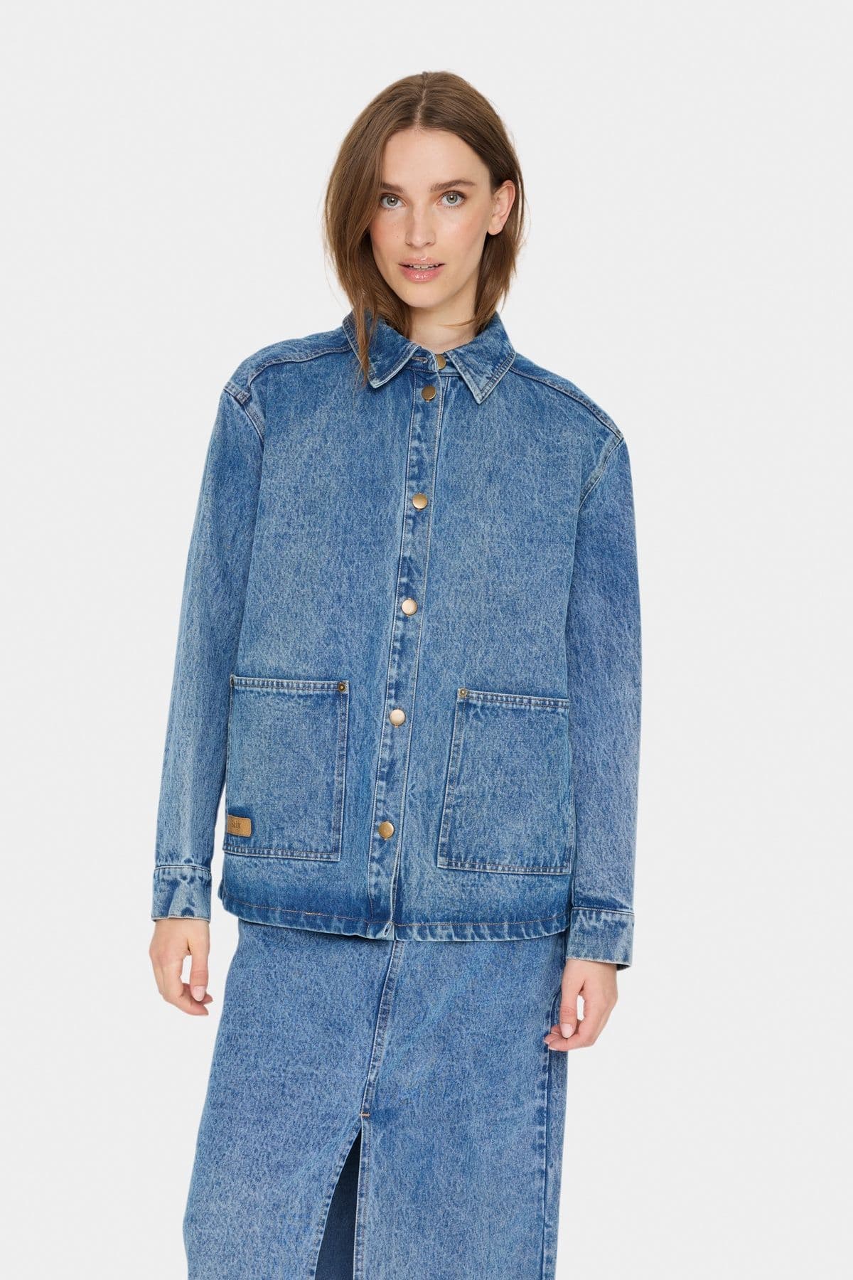 GabiSZ Boxy Fit Button Denim Jacket