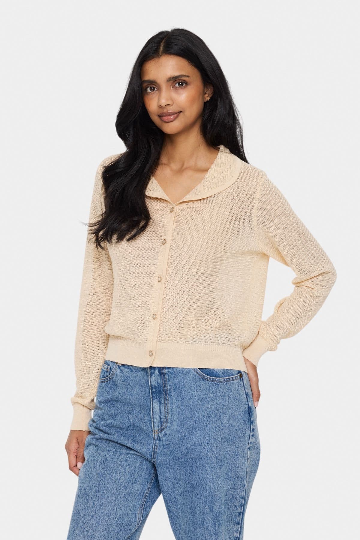 GizetteSZ Collar Button Cardigan