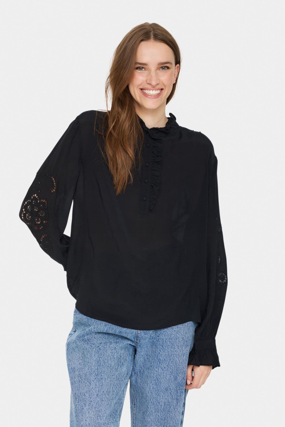 GreyaSZ Regular Fit Embroidery Blouse