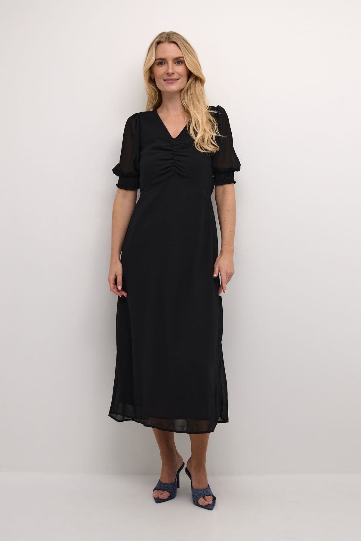 Vita V Neck Half Sleeve Maxi Dress