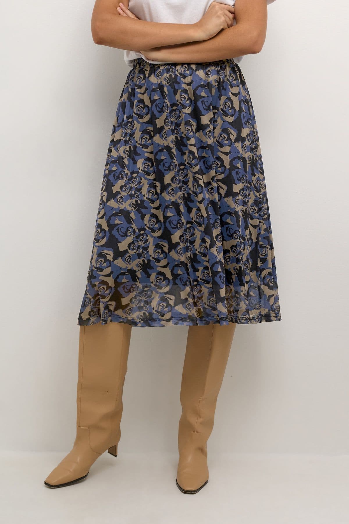Ellie Mesh Midi Skirt Printed