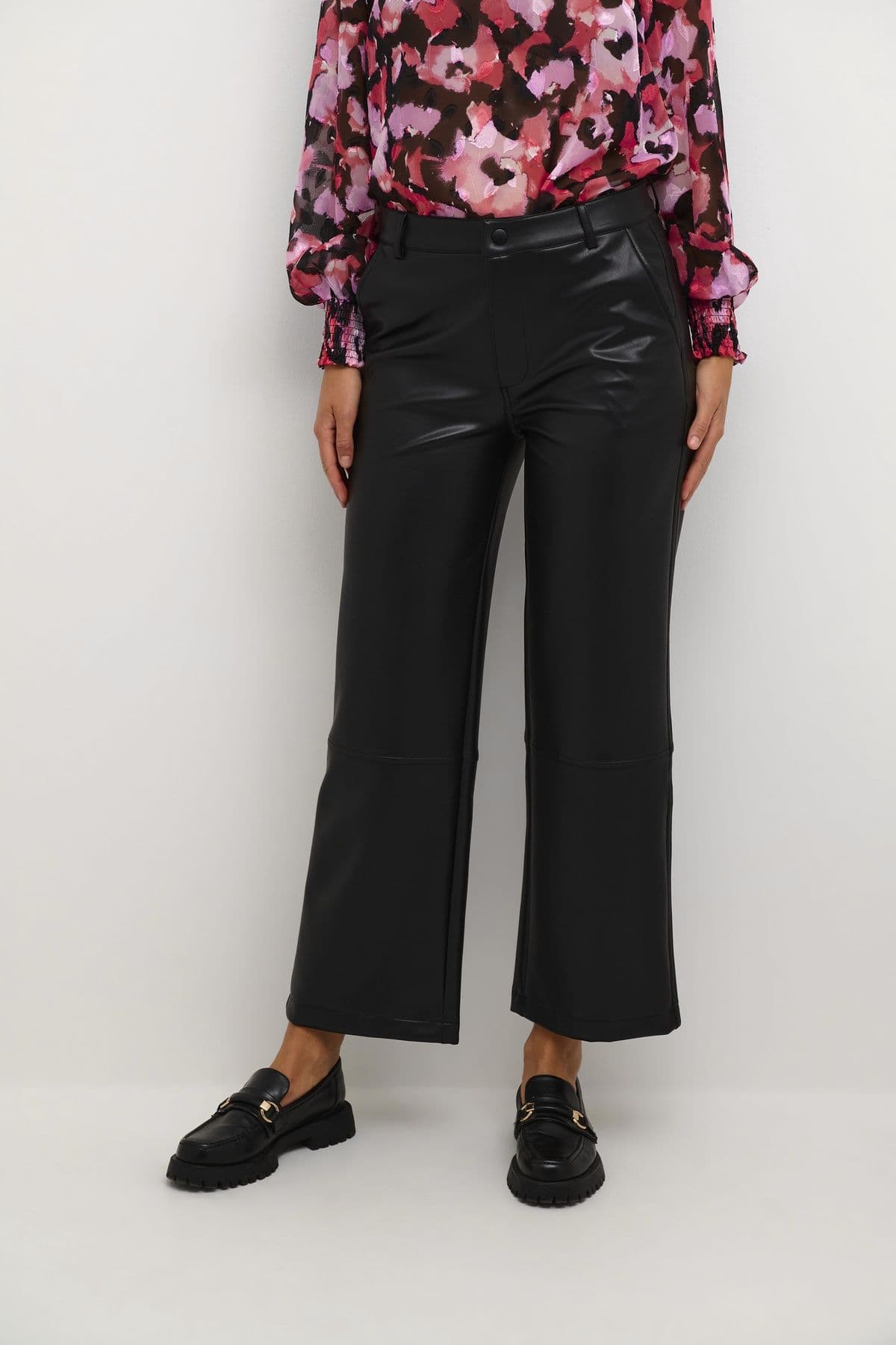 Alina Cropped Faux Leather Trousers