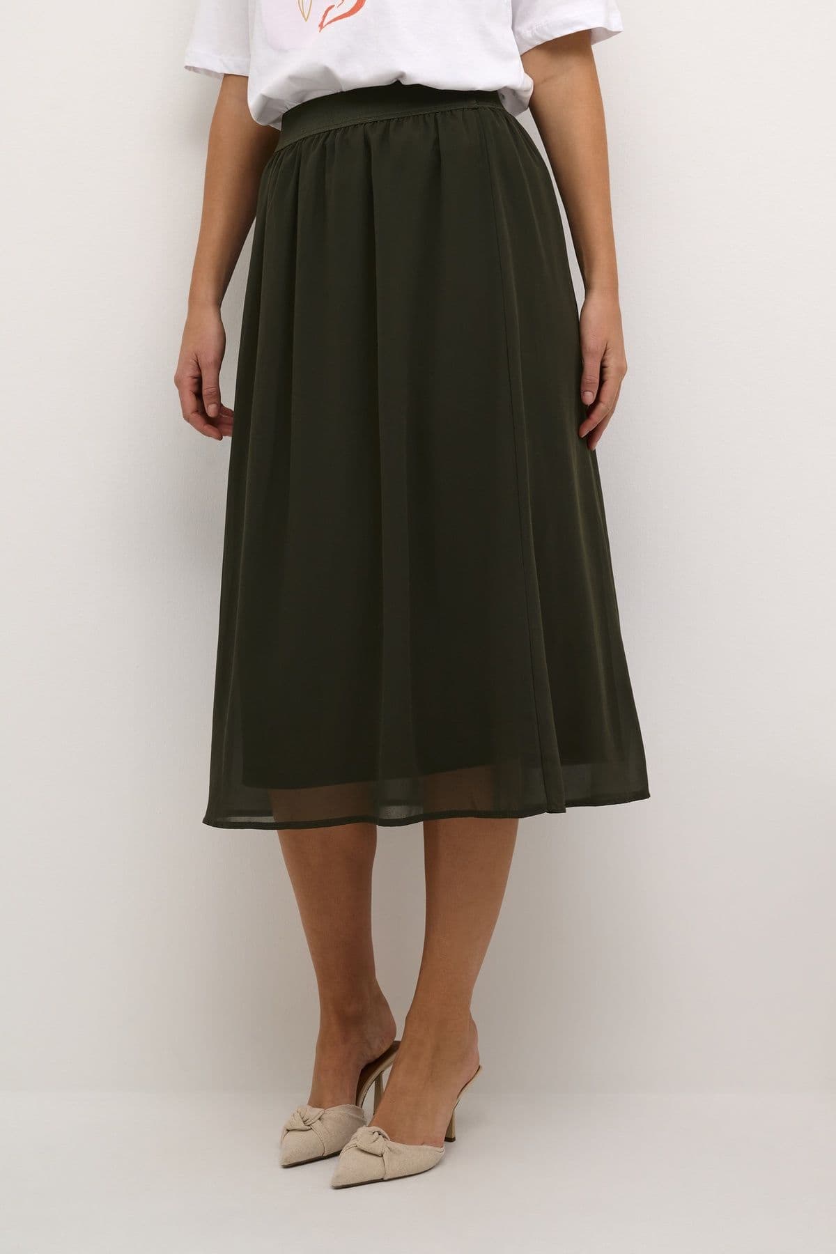 Le Chiffon Elastic Waist Line Skirt