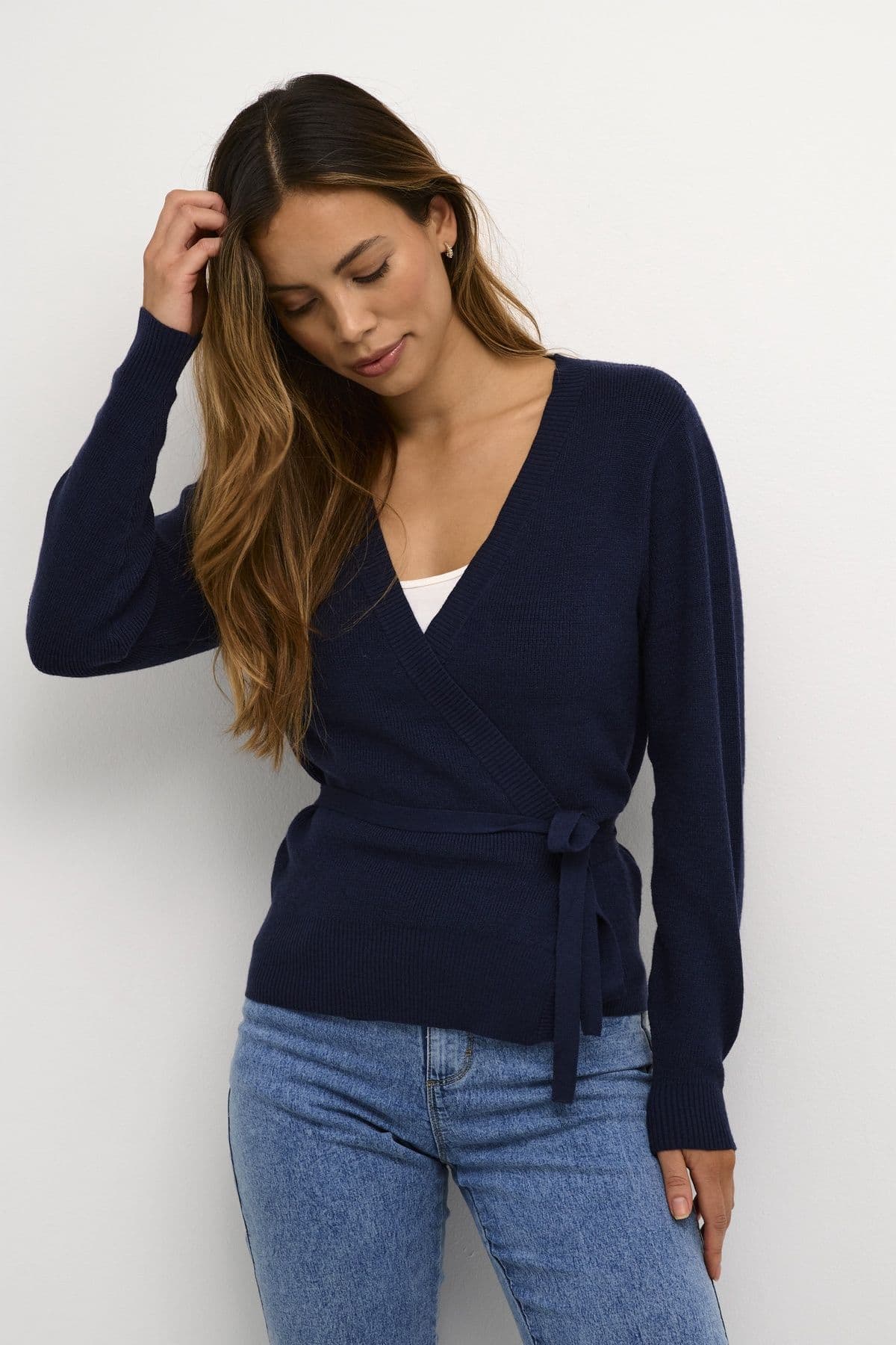 Mie V Neck Casual Fit Wrap Cardigan