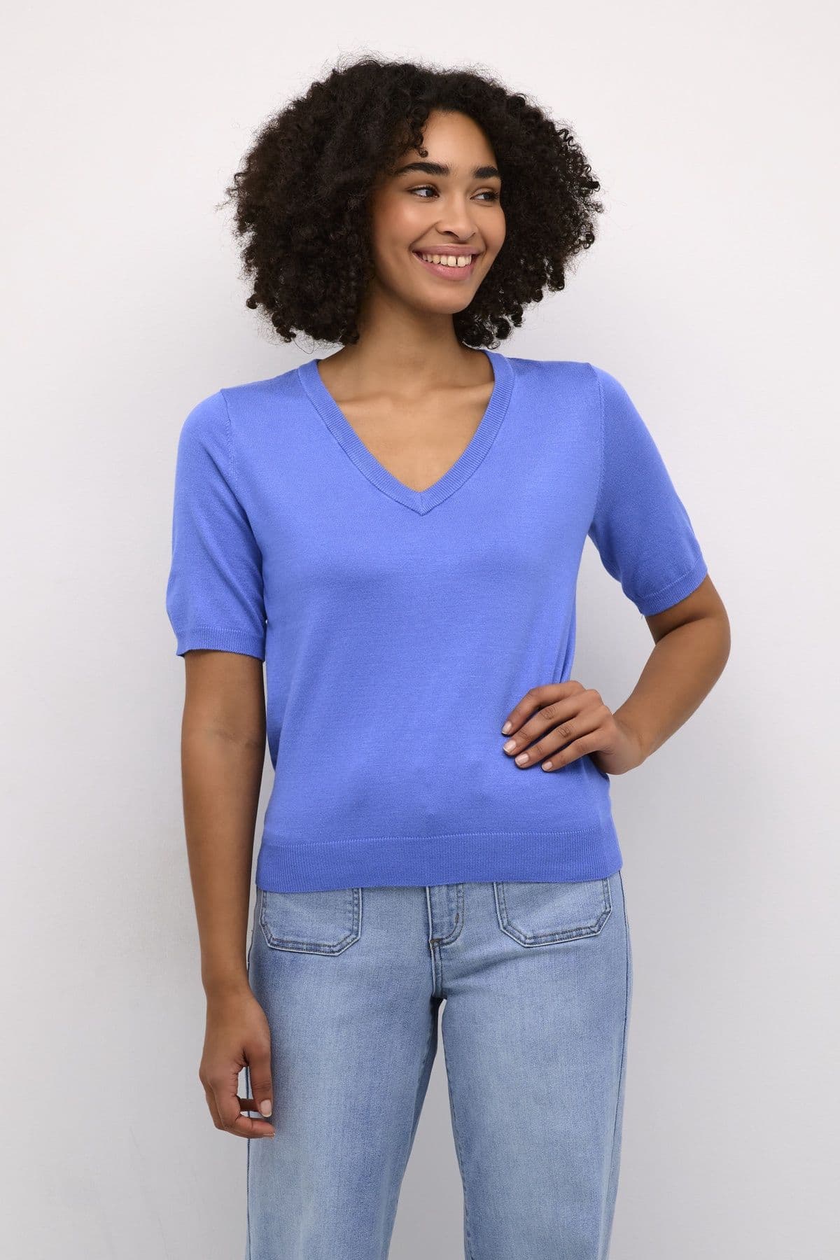 Lizza V Neck Short Sleeve Pullover