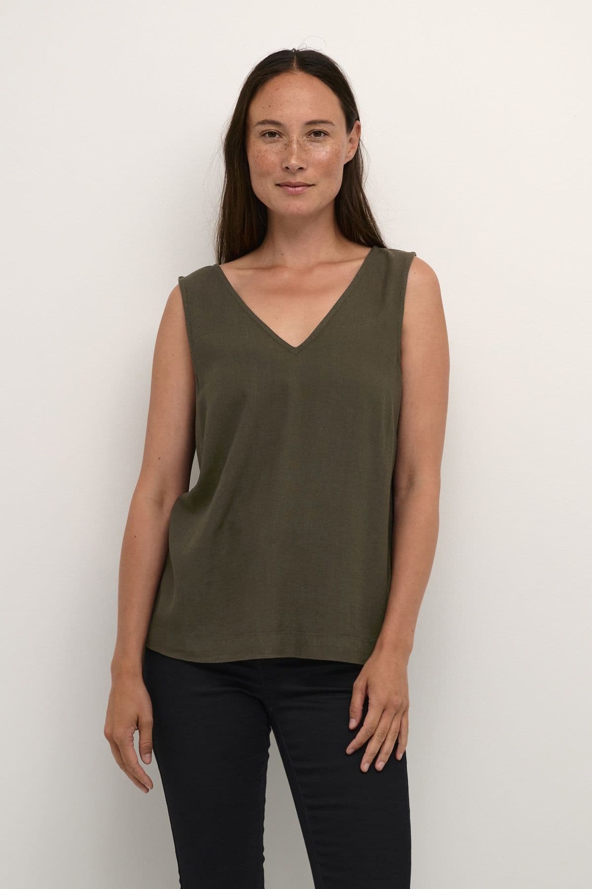 Milia V Neck Regular Fit Tank Top