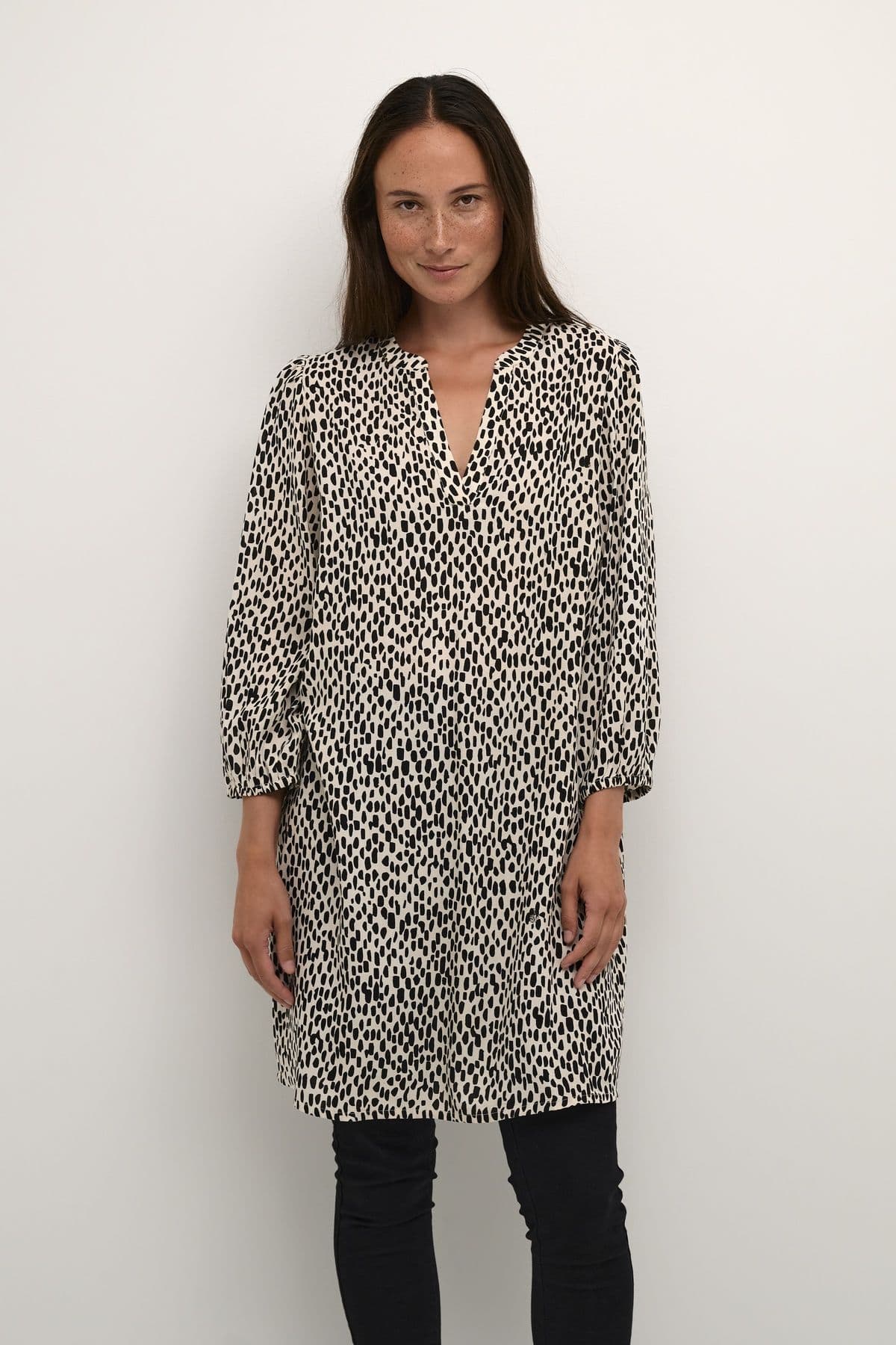 Jetta 3 4 Sleeve Notch Neck Tunic