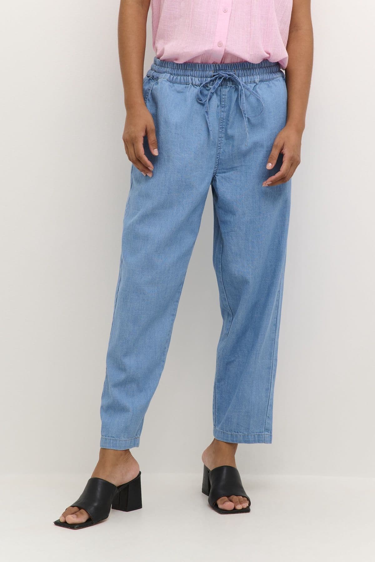 Louise Cropped Elastic Waist Trousers