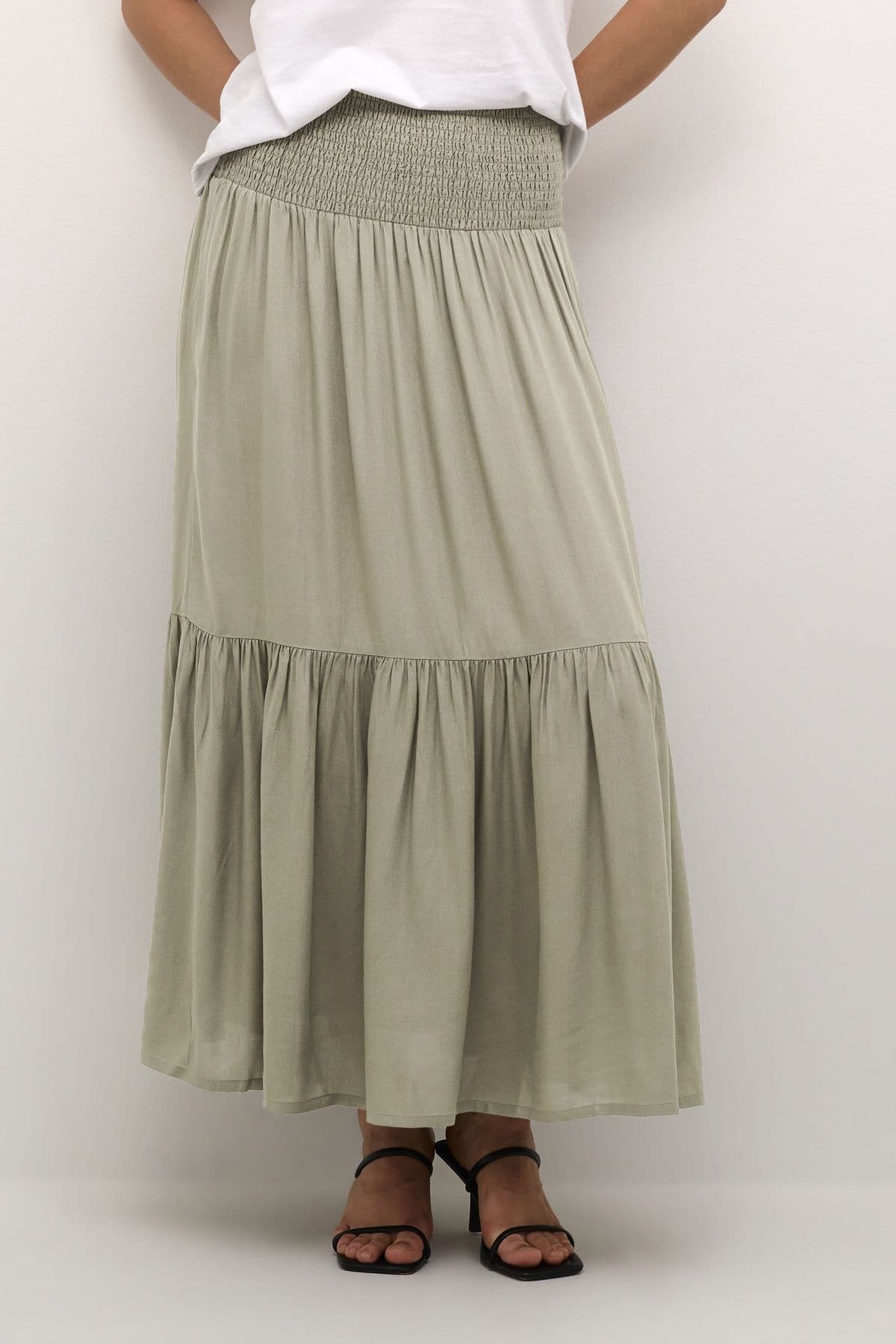 Maxi Smock Waist Line Fit Skirt Light