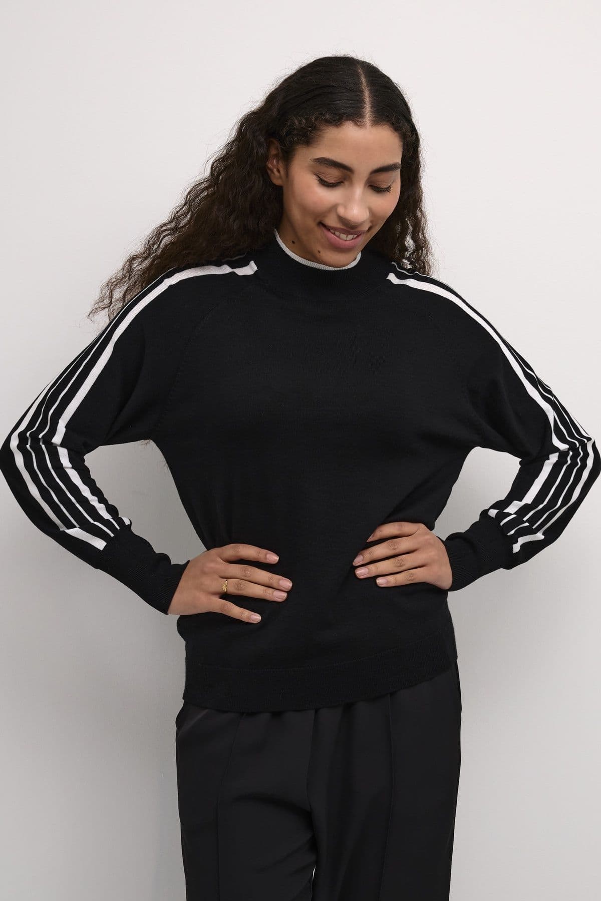 KAhenriette Striped High Neck Pullover