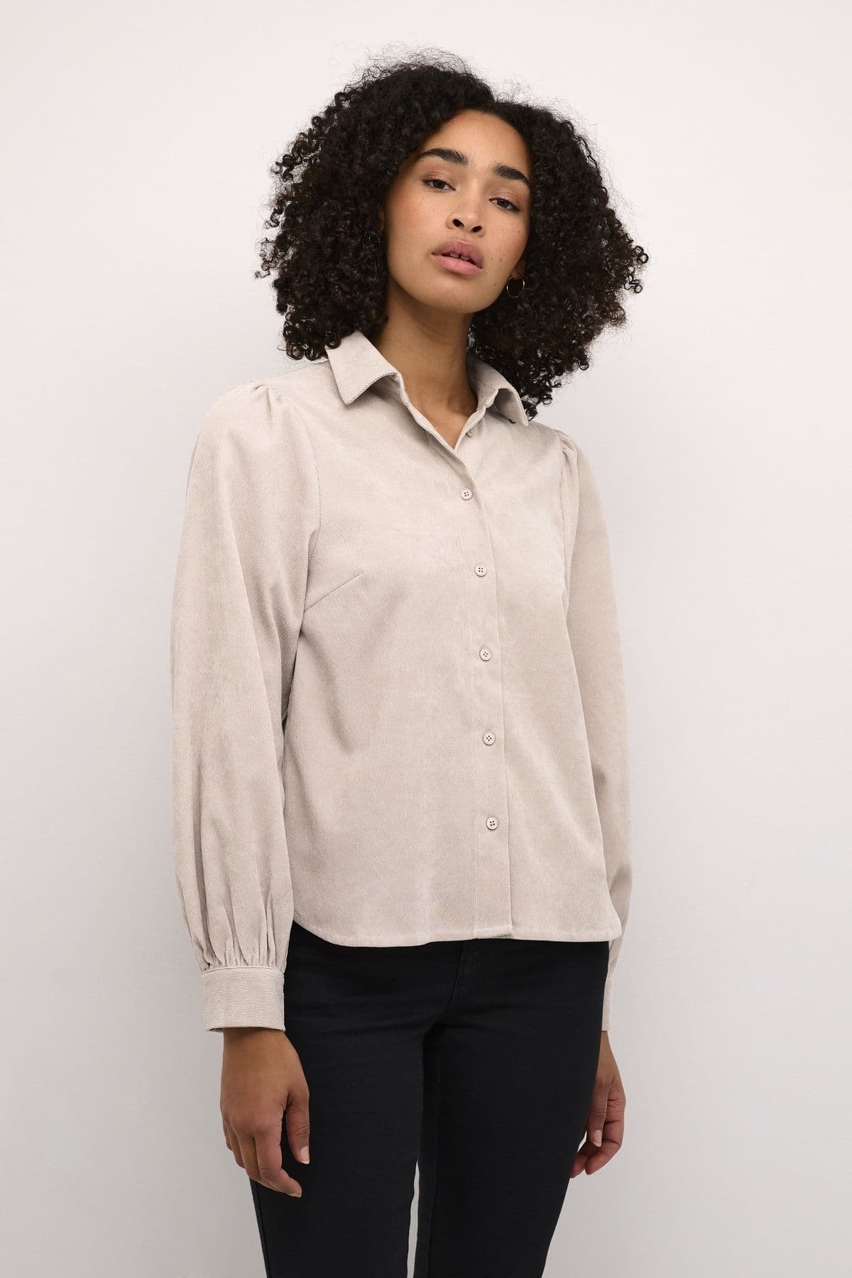 KAhermine Velvet Voluminous Sleeve Shirt