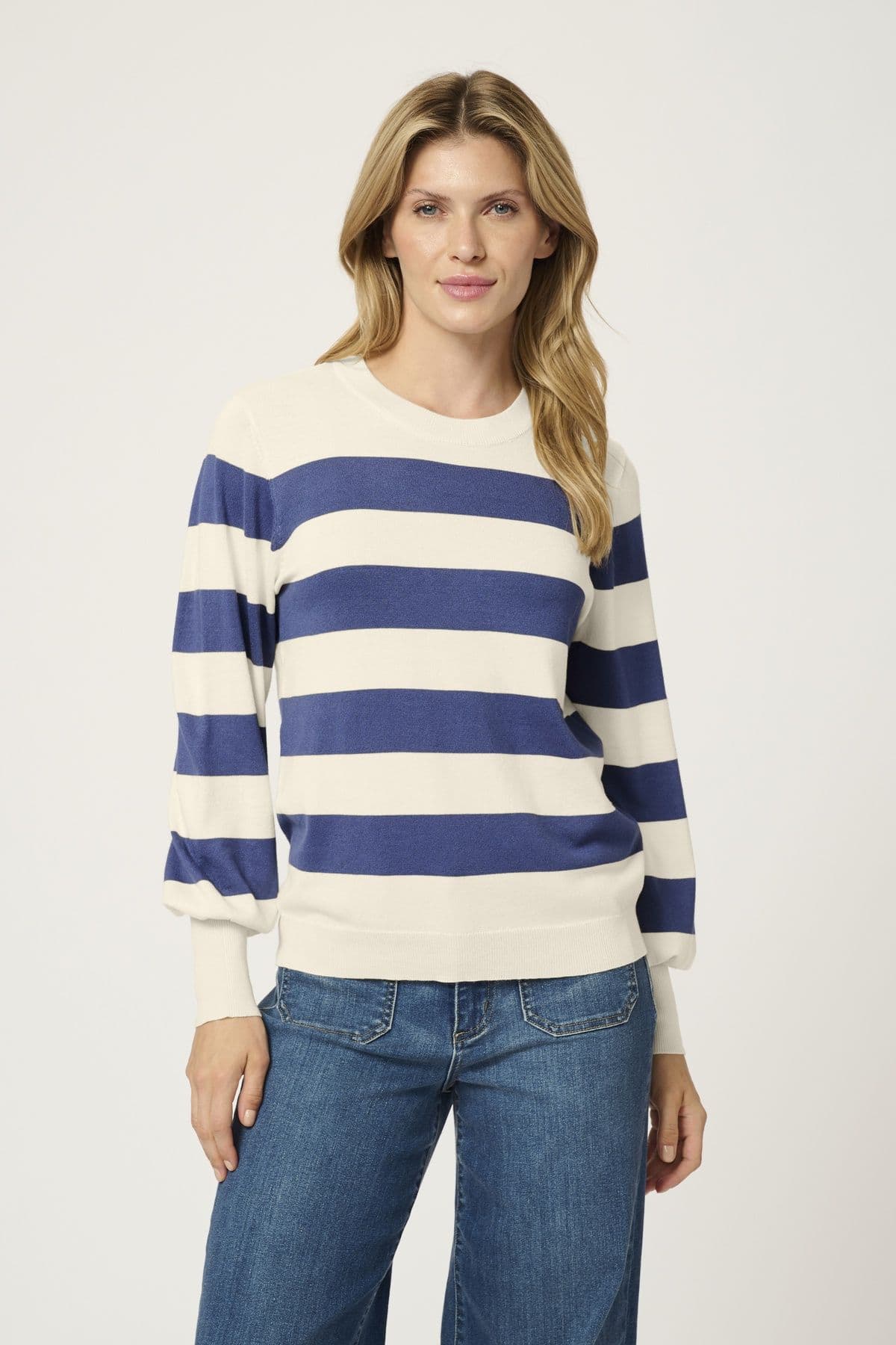 KAlizza Striped Crew Neck Pullover
