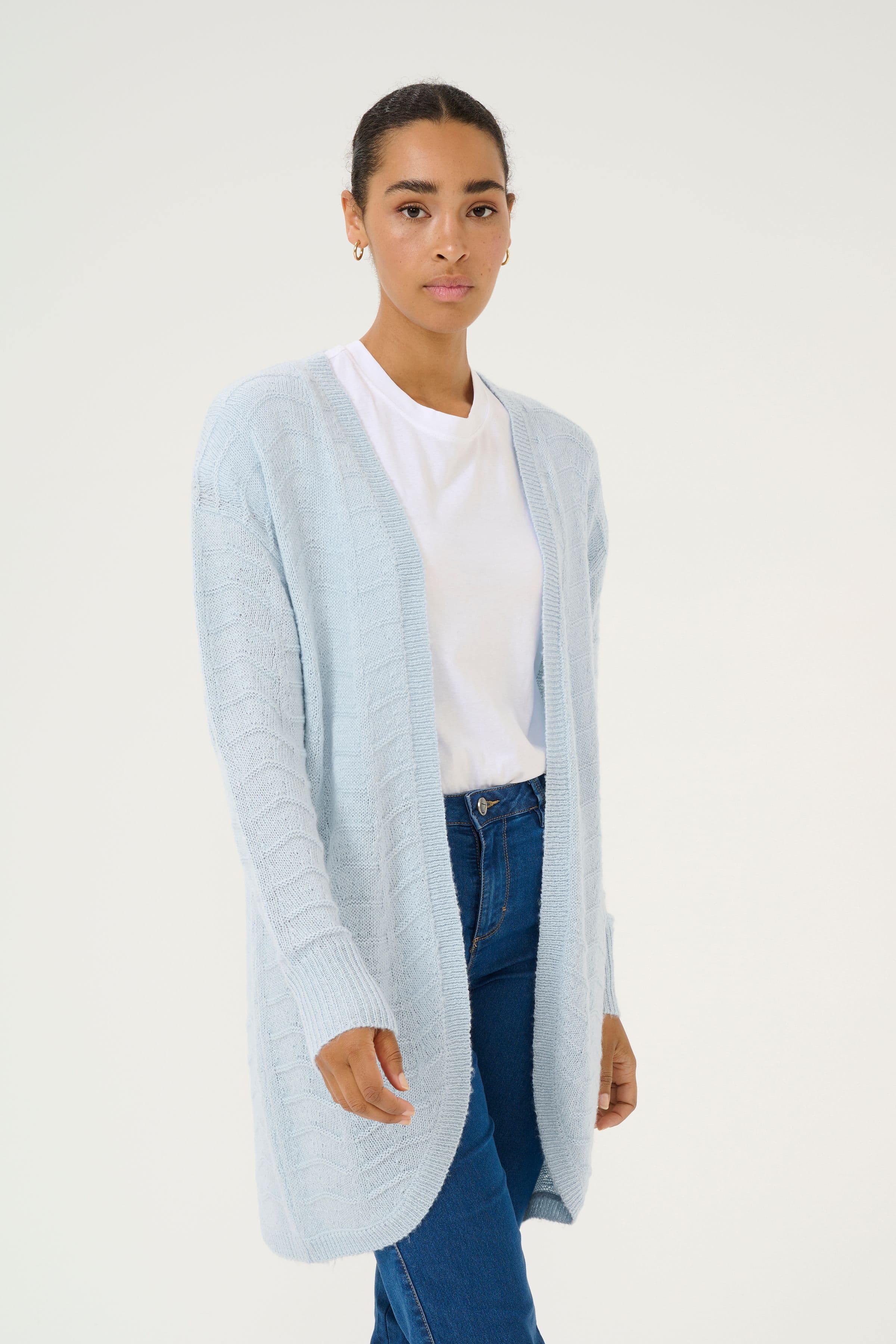 Emria Long Open Front Cardigan