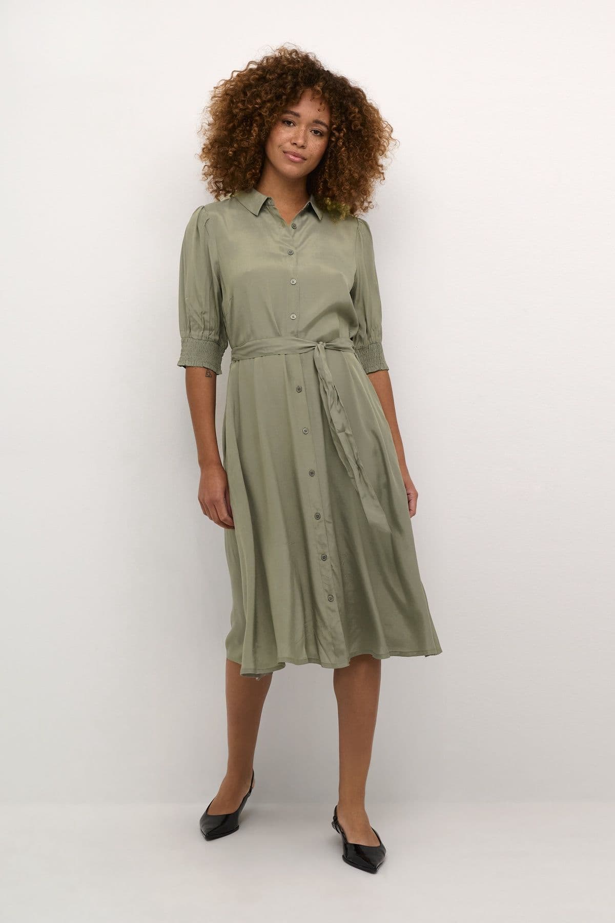 Emine Half Sleeve Pocket Shirt Dress