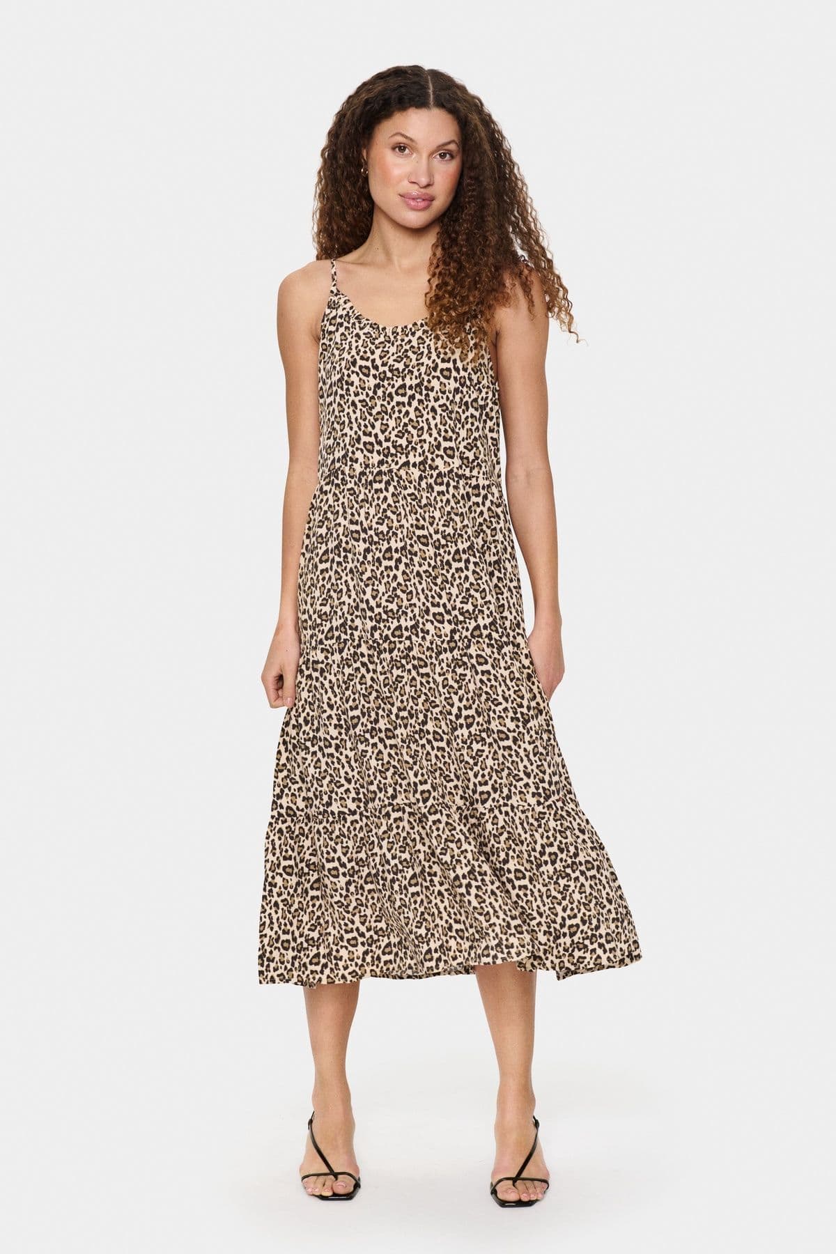 Eda Spaghetti Straps line Midi Dress
