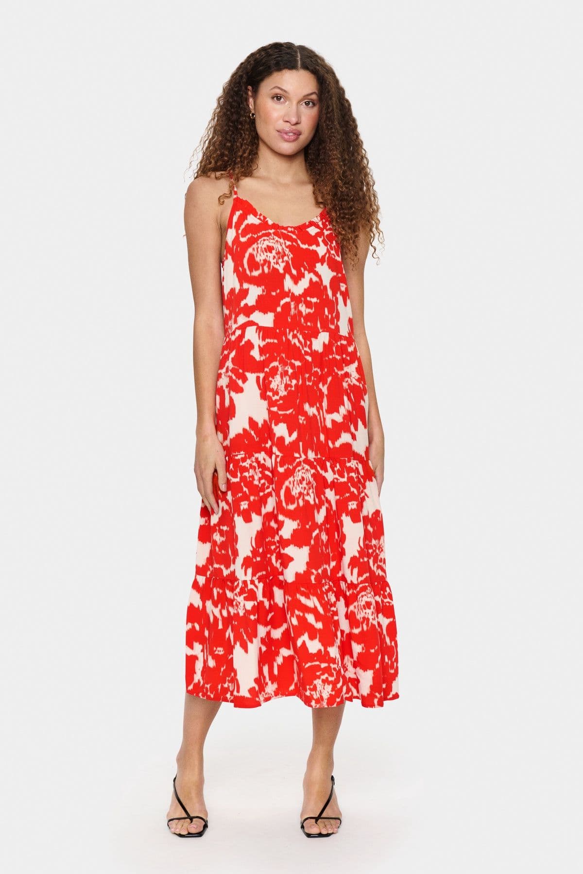 Eda Spaghetti Straps line Midi Dress