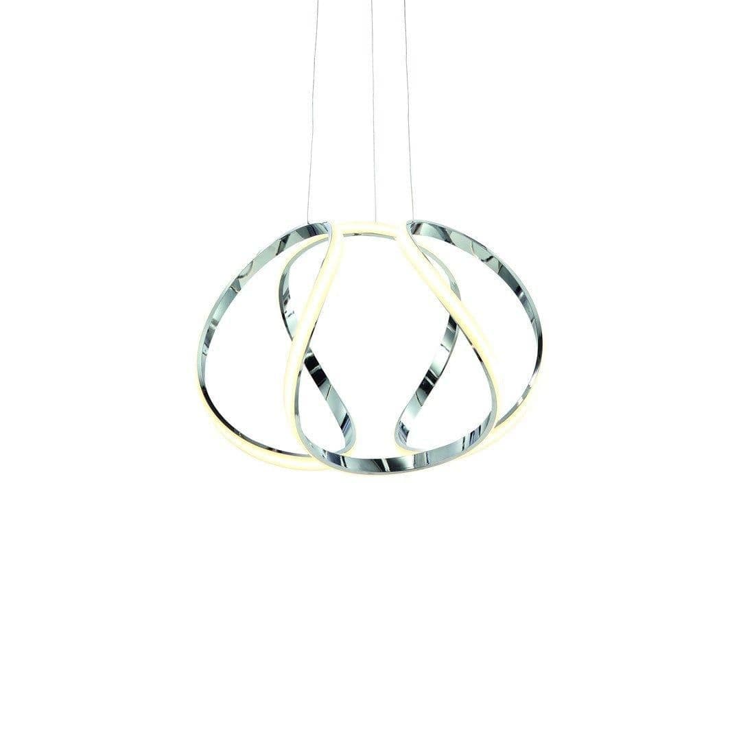 Globe Pendant Lamp Designer LED Stunning Chrome Curves