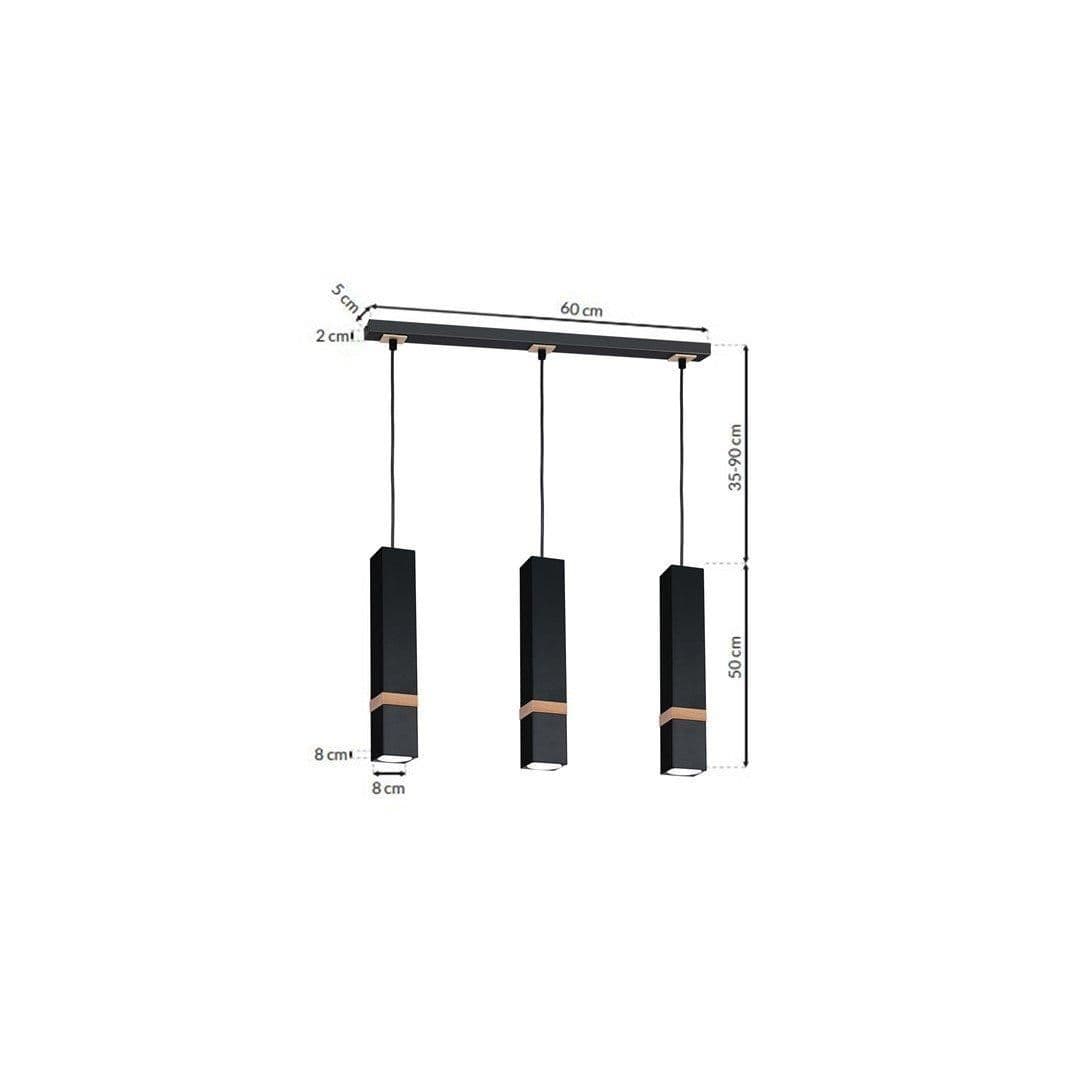 Vidar Hand Made Pendant Lamp Natural Wood Cuboid