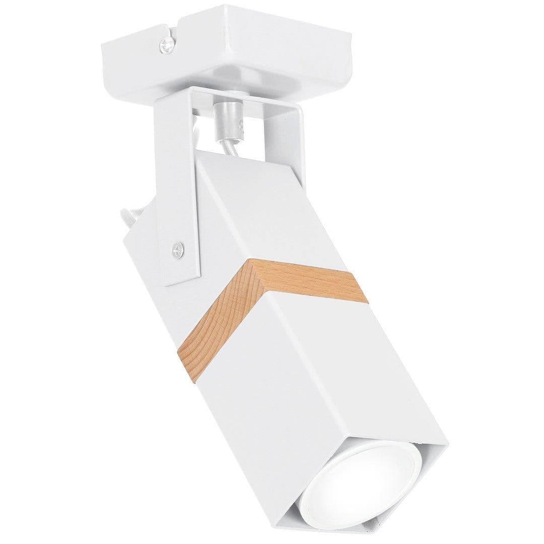 Vidar Hand Made Spot Lamp Natural Wood Cuboid