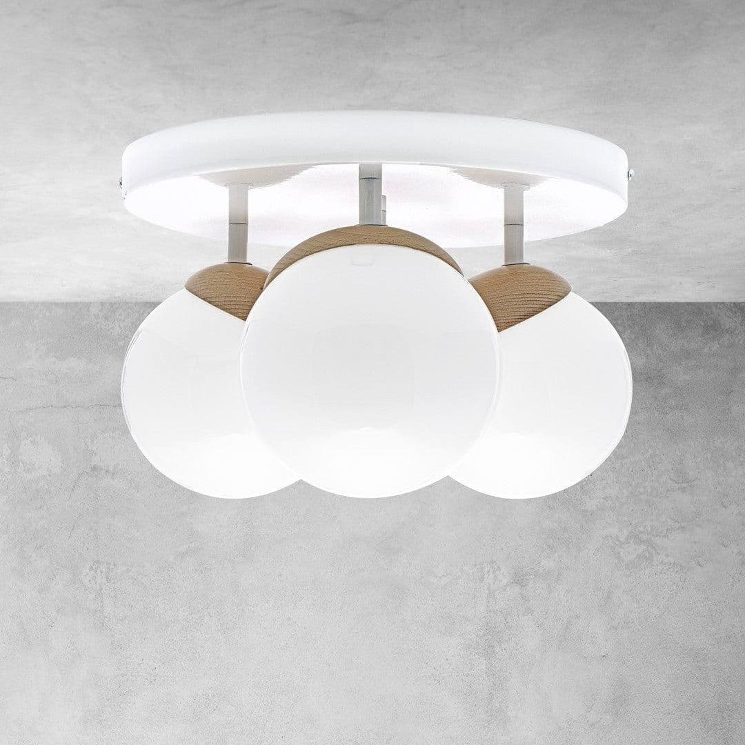 Sfera Ceiling Lamp Hand Made Wood Detail
