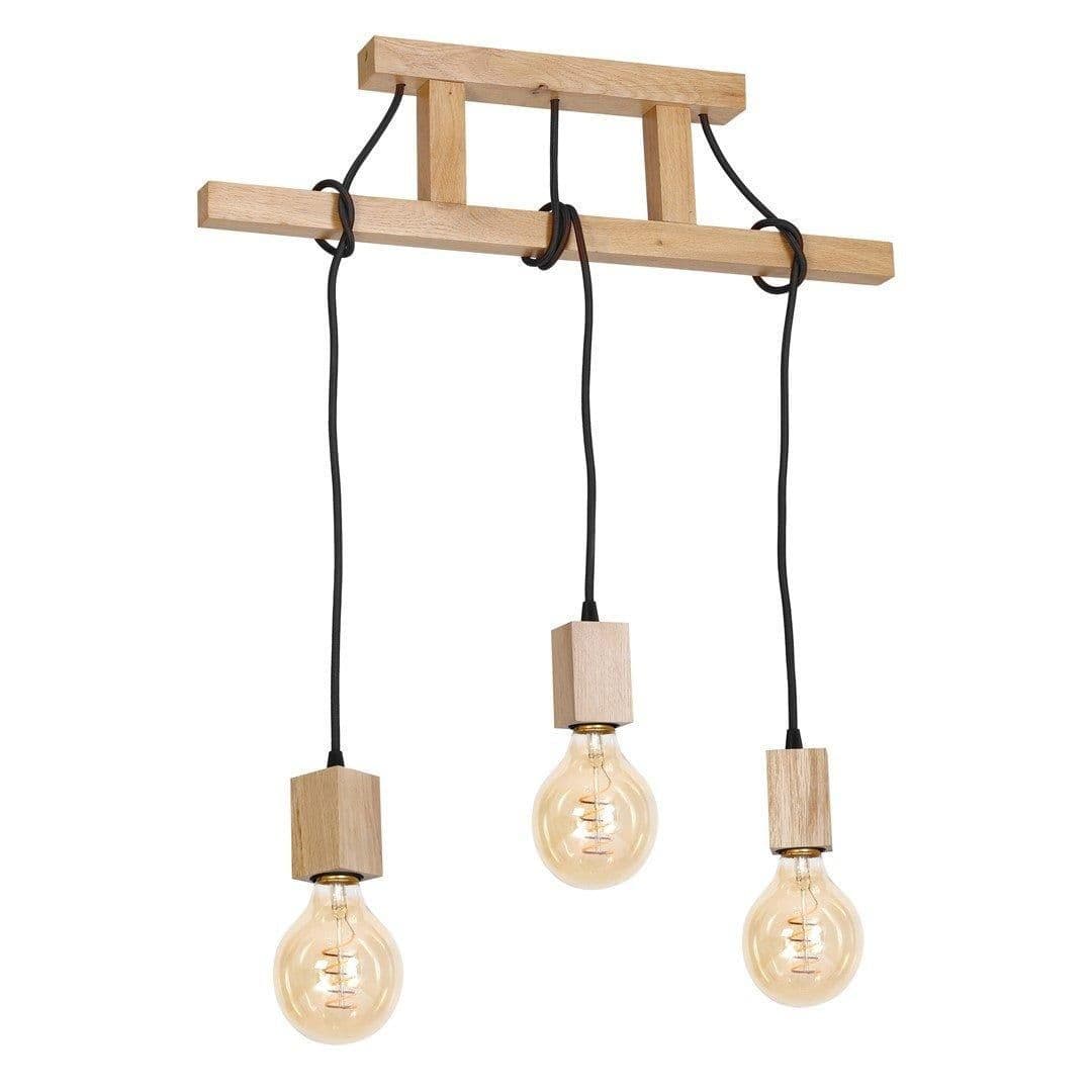 Jack Pendant Lamp Hand Made Wood Ladder Rope