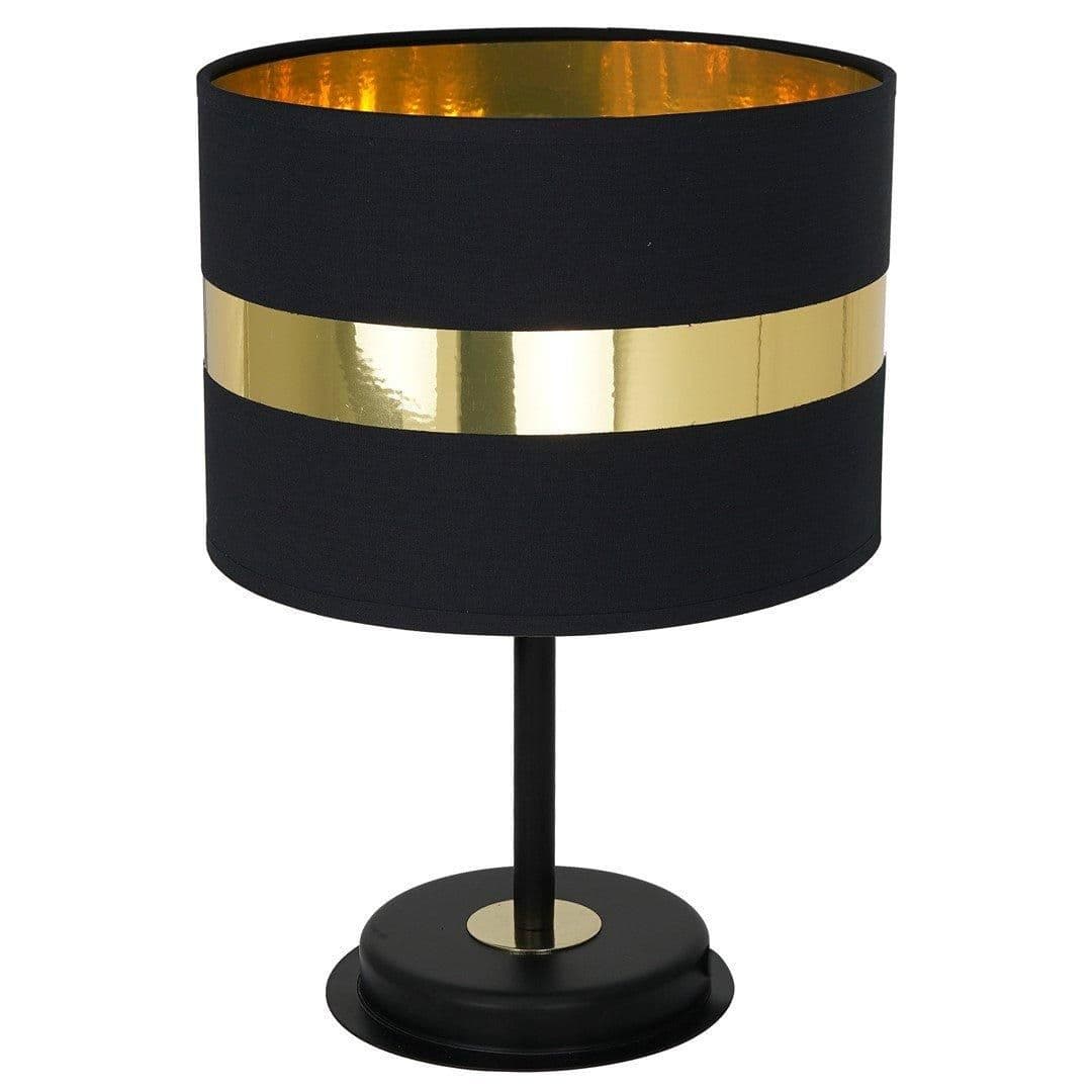 Palmira Table Lamp Hand Made Matt Fabric Gold Detail