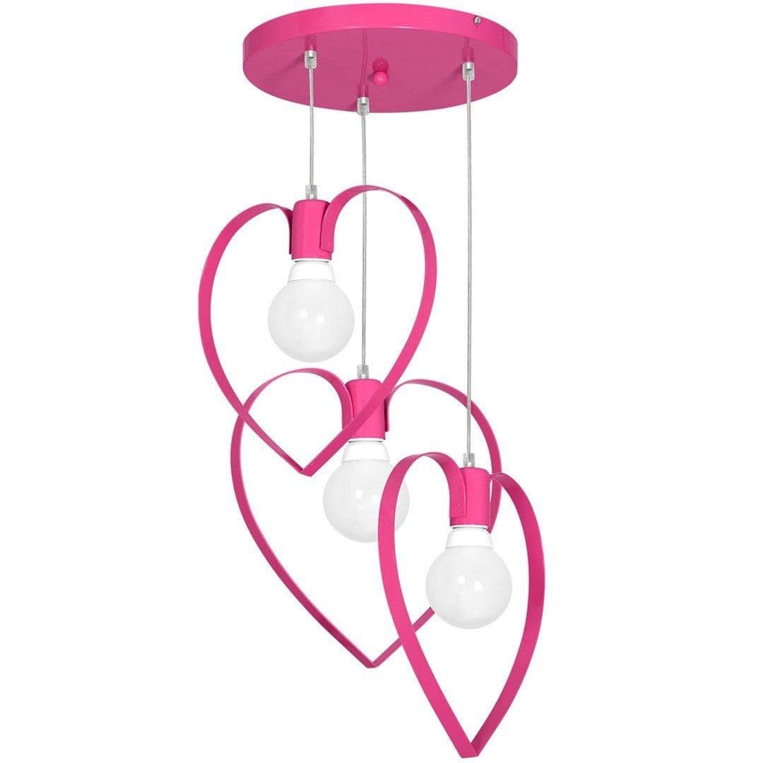 Amore Hand Made Triple Pendant Lamp Heart Shape