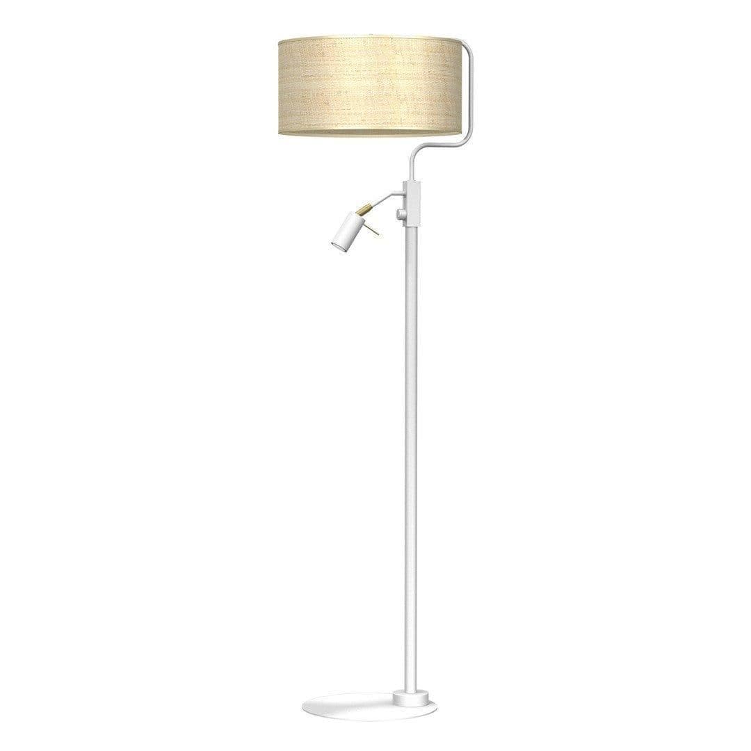 Marshall Hand Made Floor Lamp Rattan Coloured Fabric
