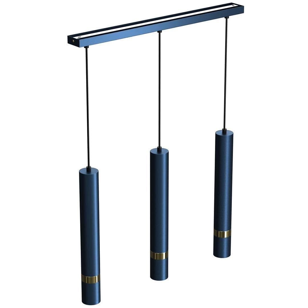 Joker Hand Made Triple Pendant Light Blue Gold