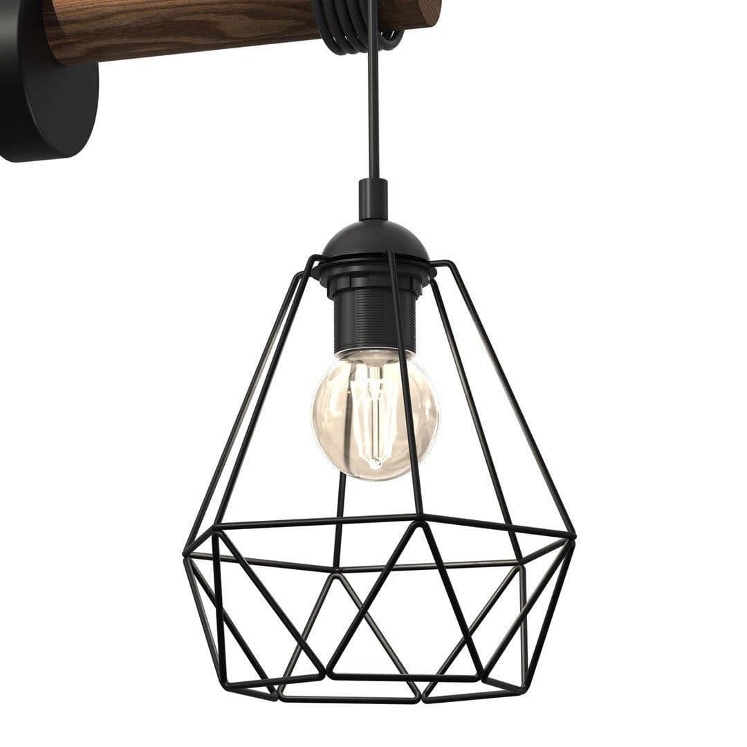 Acero Hand Made Wall Lamp Steel Natural Wood