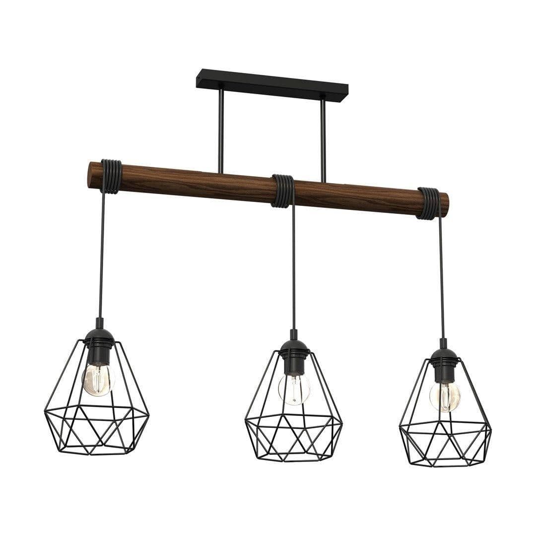 Acero Hand Made Pendant Lamp Steel Natural Wood