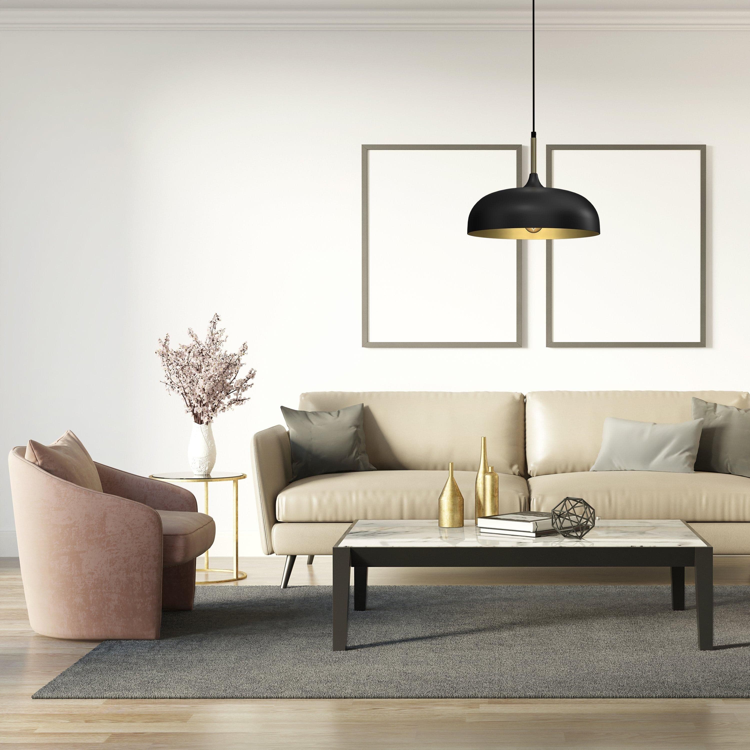 Pendant Lamp Lincoln Black Gold 1XE27 35cm