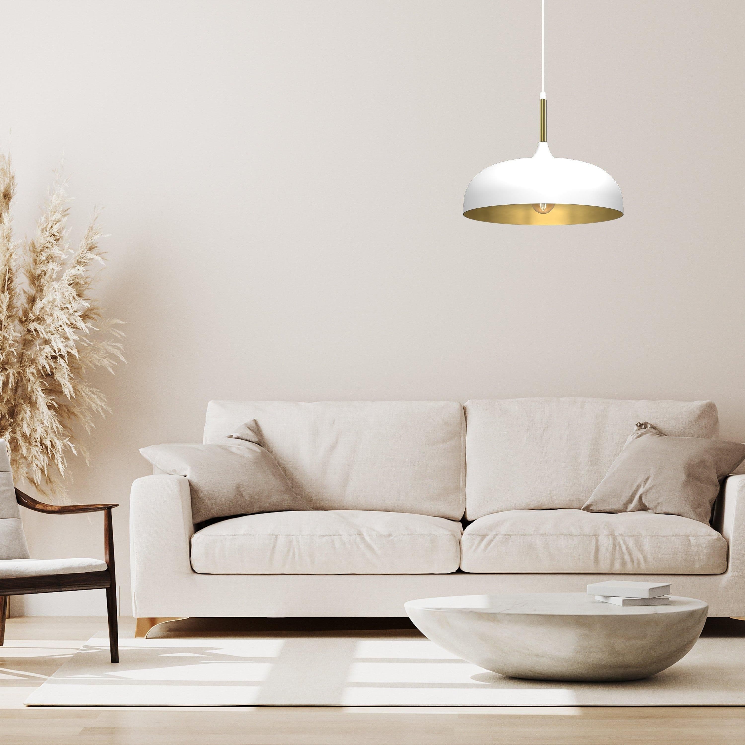 Pendant Lamp Lincoln White Gold 1XE27 35cm
