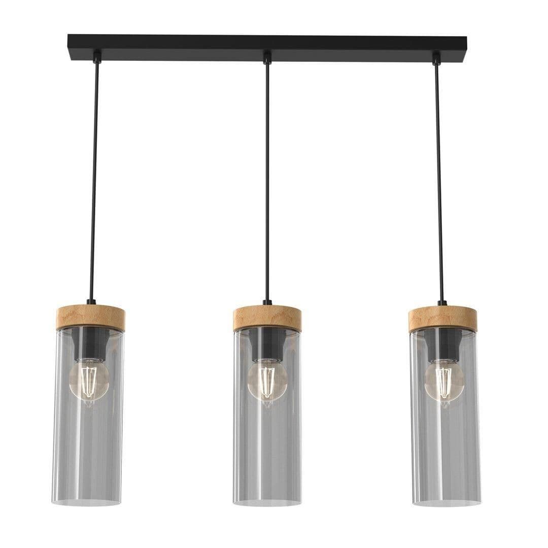 Elica Designer Pendant Hand Made Smoked Glass Cylindrical Shades