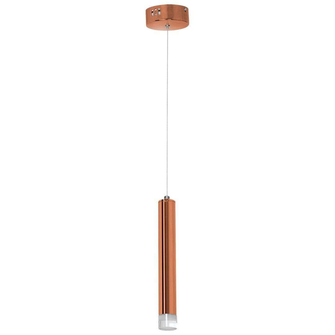 Copper LED Pendant Lamp Rose Gold Industrial Chic