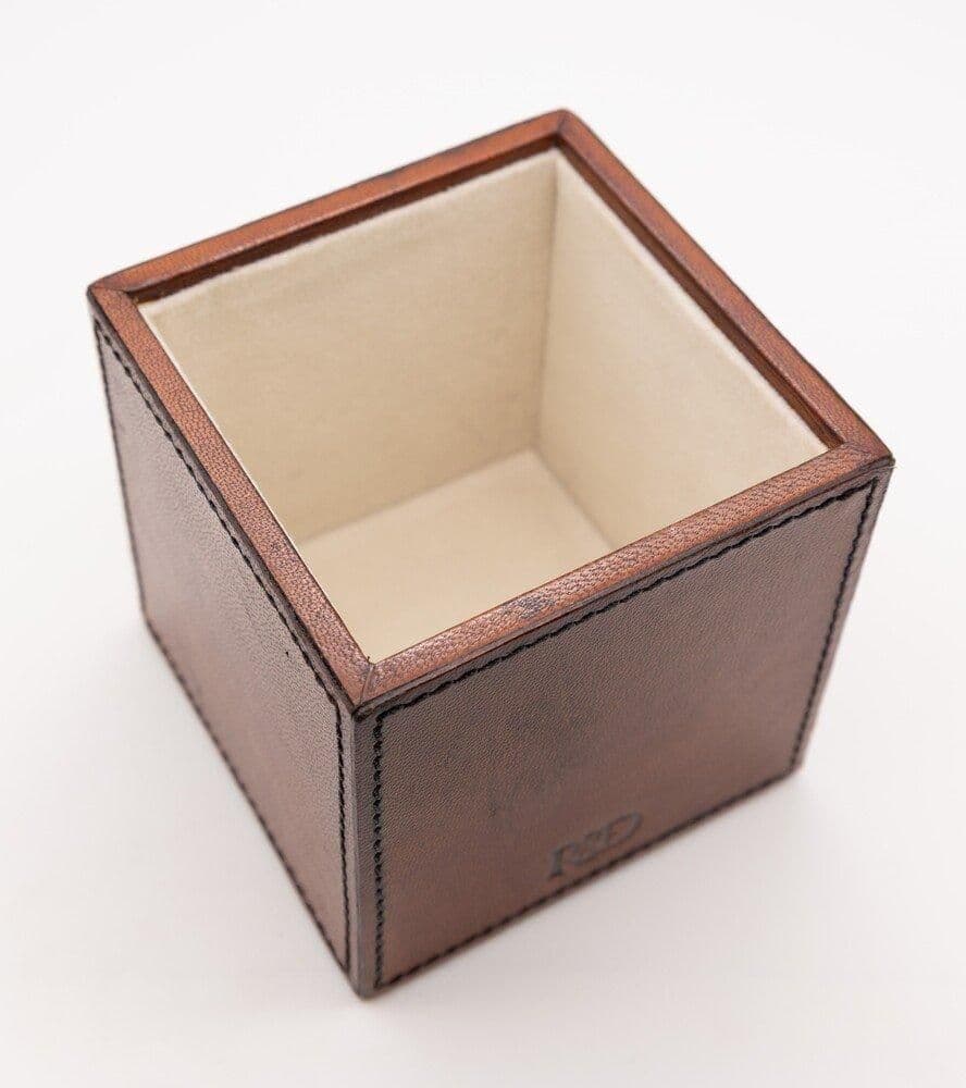 Cognac Leather Pen Pot