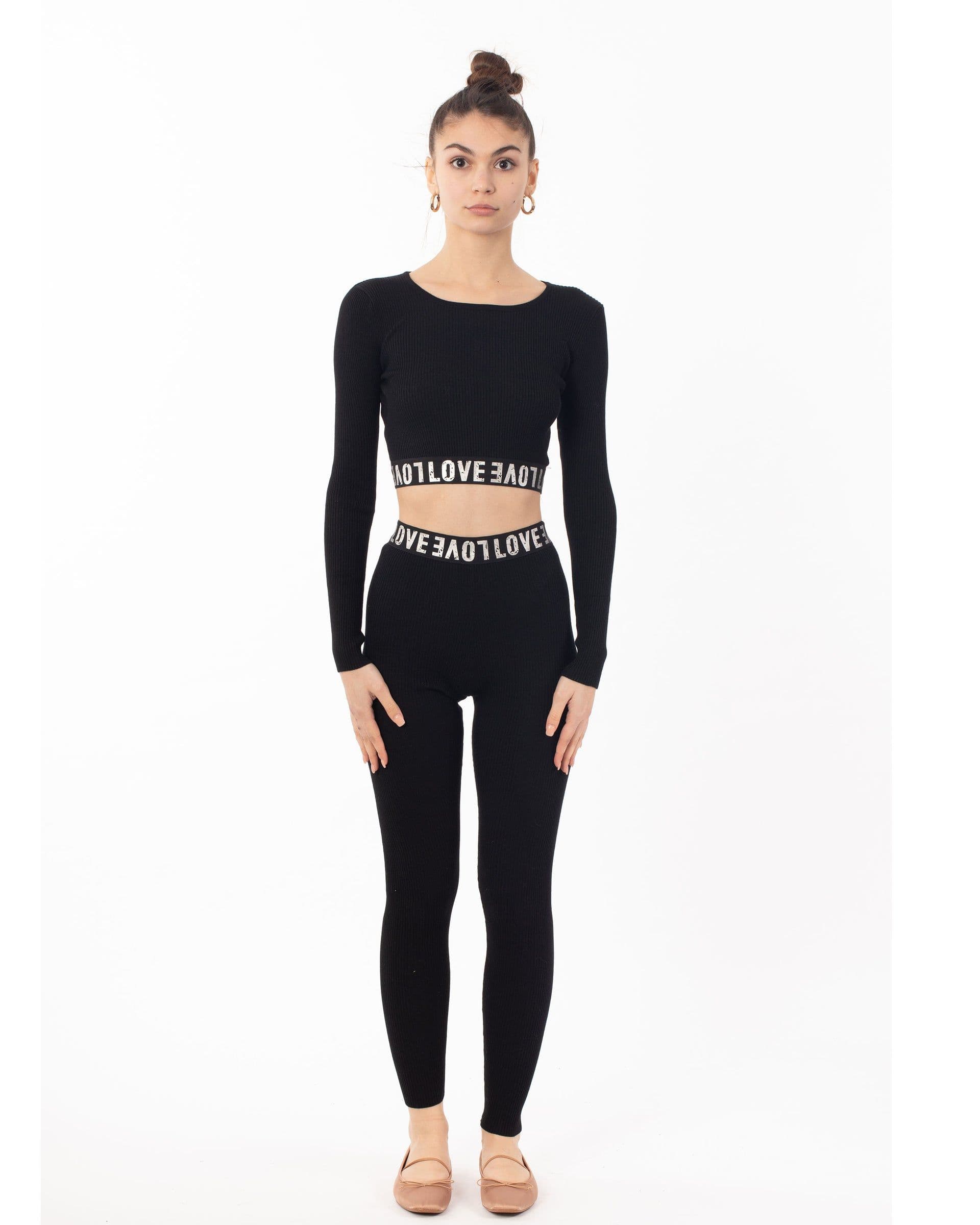 Loungewear Co Ord Love Logo Crop Top & Leggings