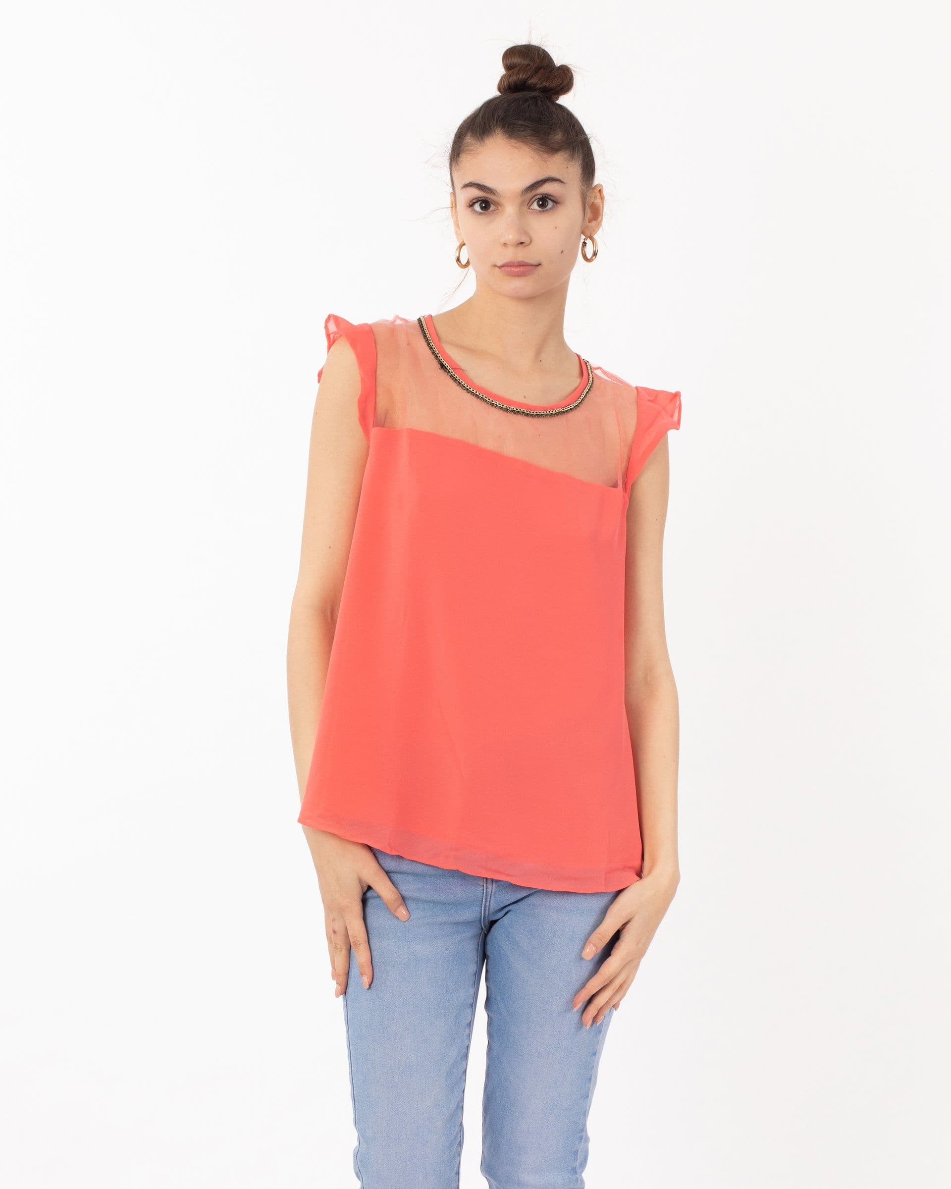 Organza Chiffon Gold Chain Top