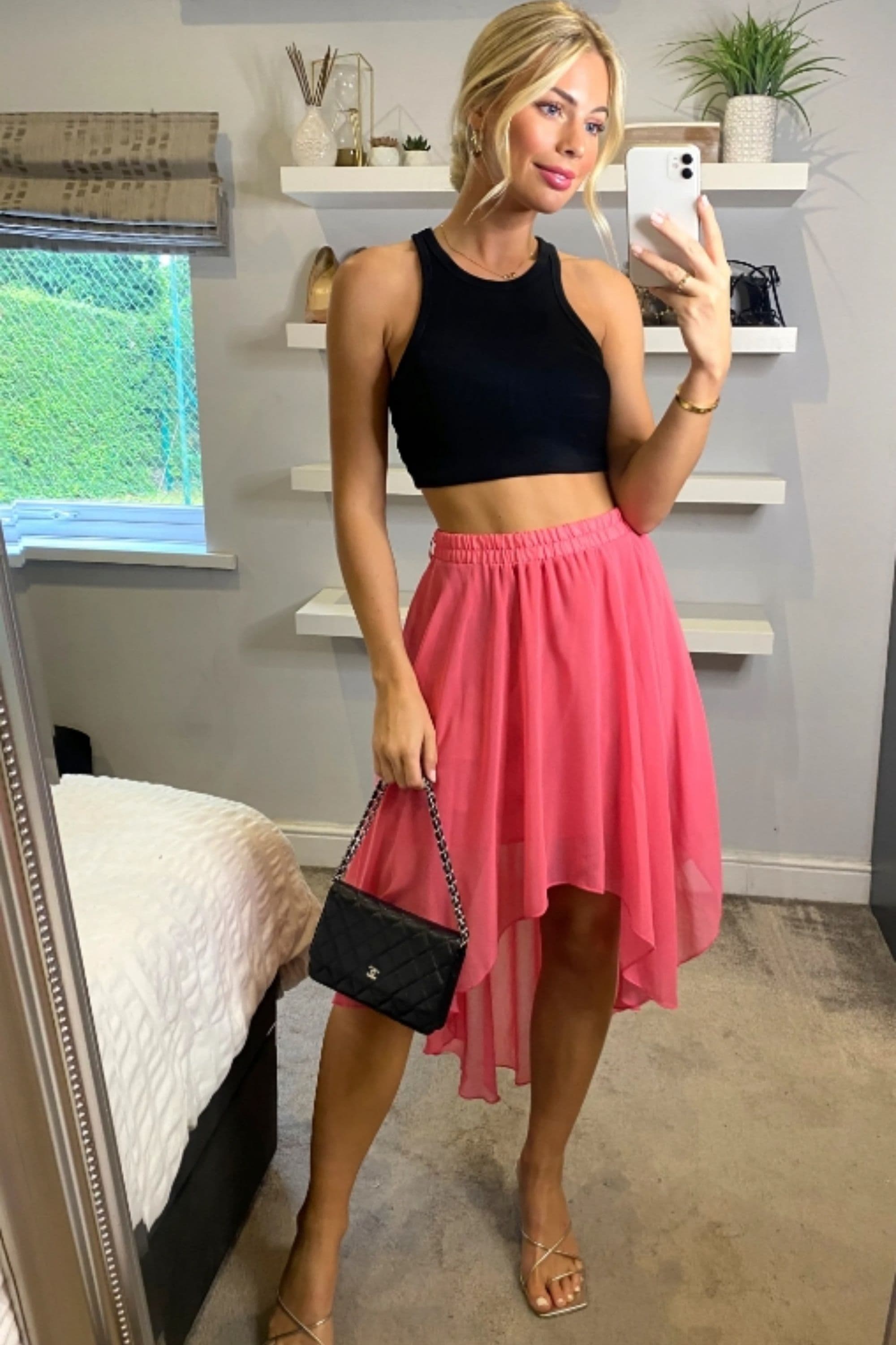 Dip Hem Skirt