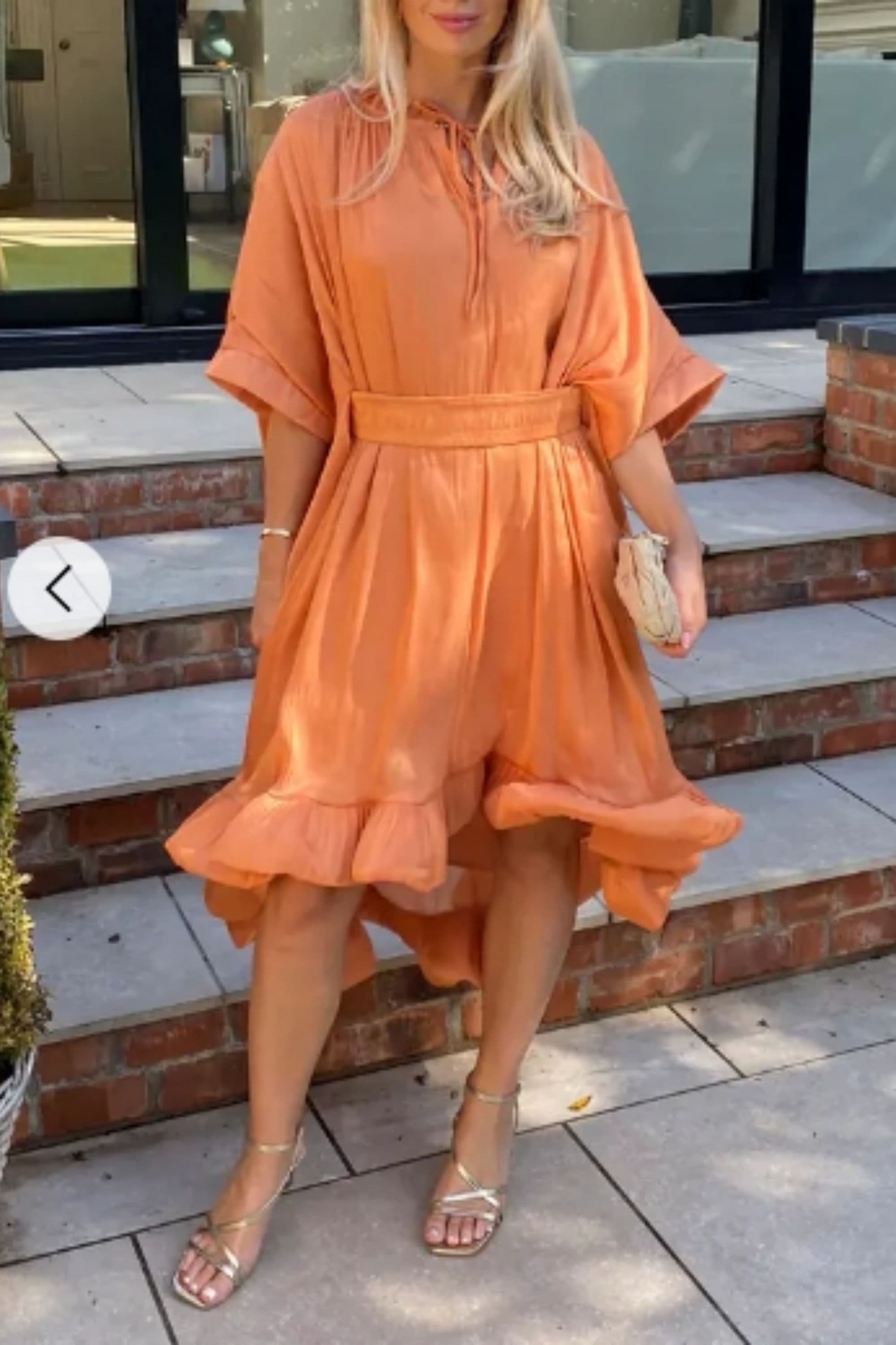 Ruffle Hem Oversized Dress Belt