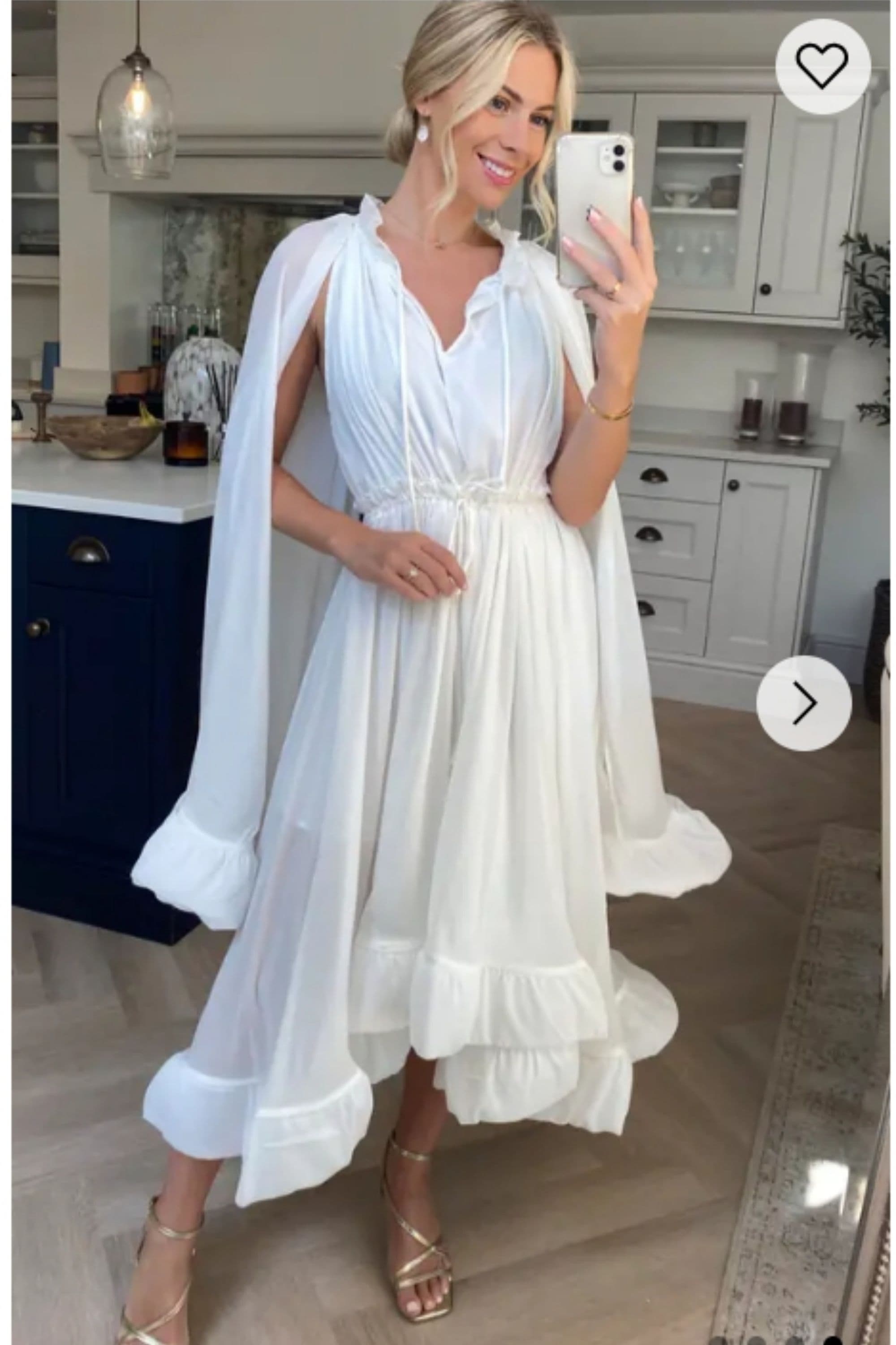 Ruffle Hem & Sleeves Oversized Dress S M