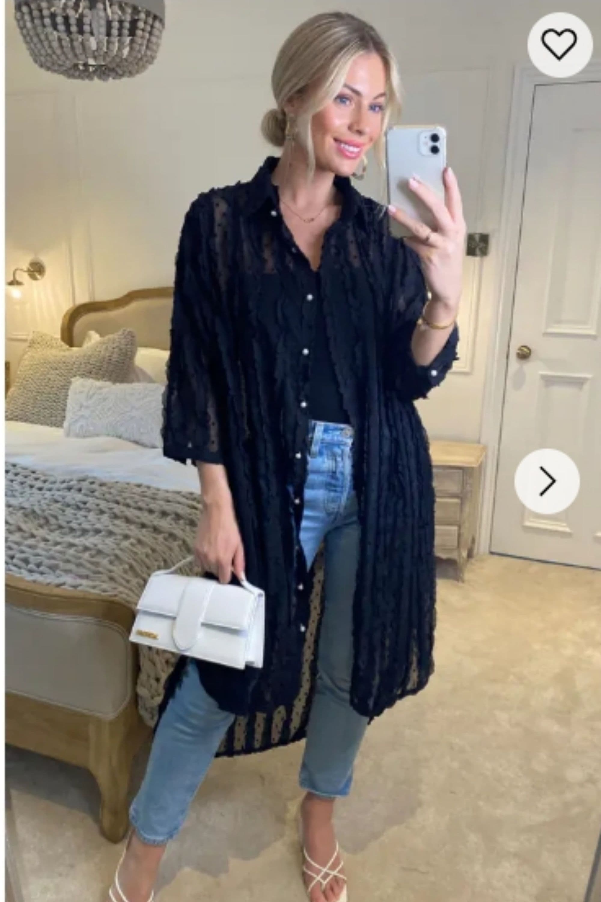 Oversized Shirt Dress Chiffon Ruffle Stripe Design