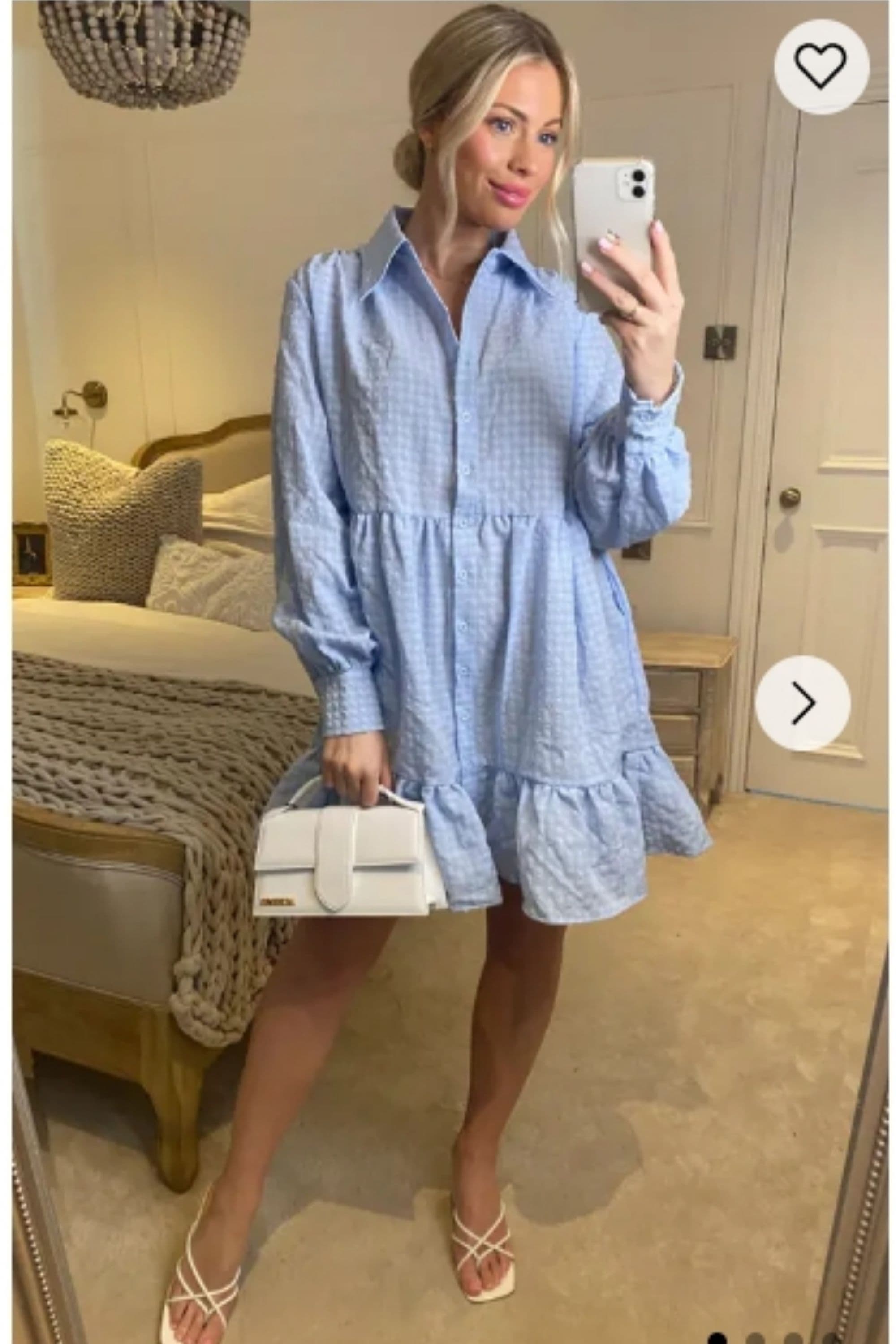 Oversized Shirt Dress Pop Pattern Fabric Ruffle Hem Design