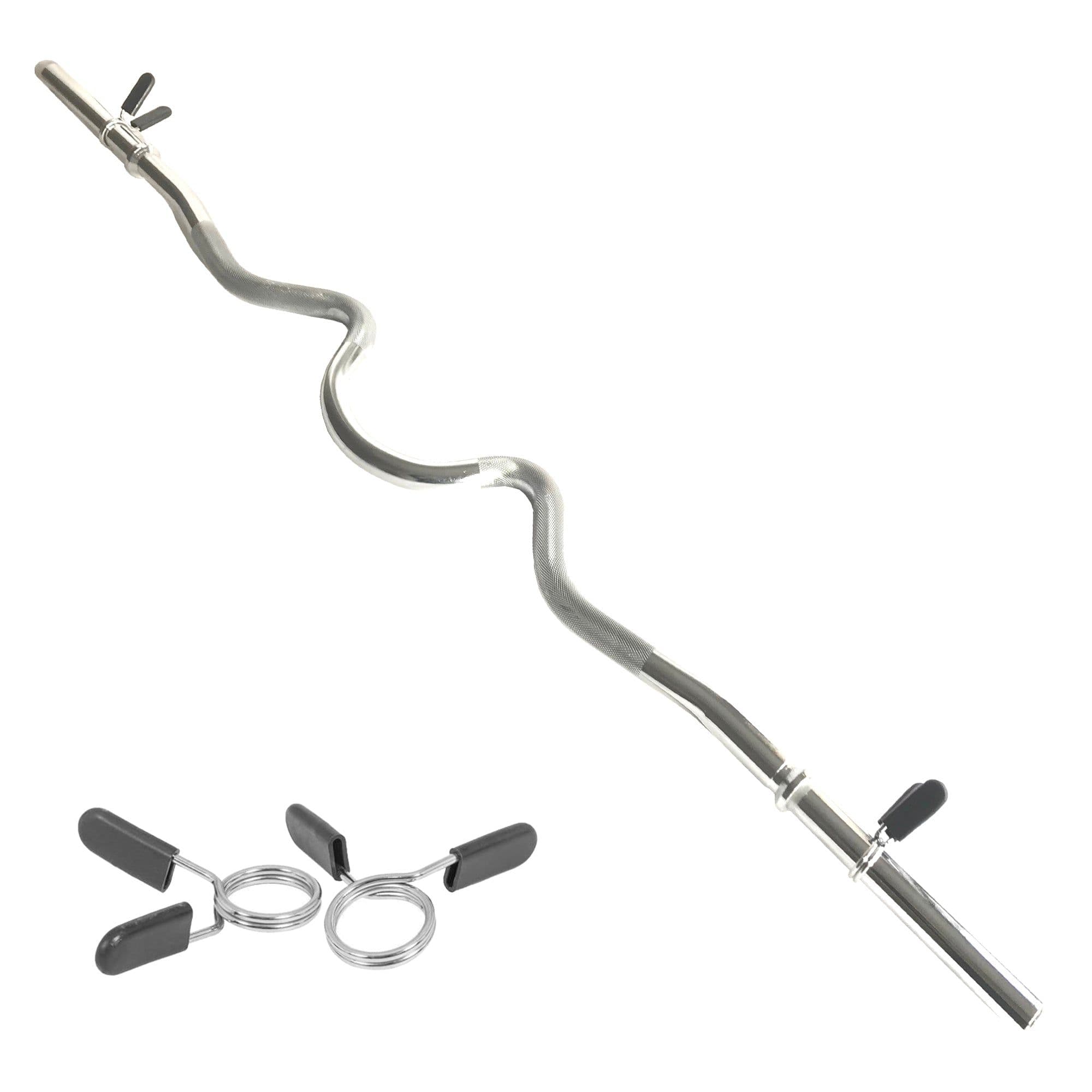 EZ 1" Super Curl Barbell Bar Spinlock Collar