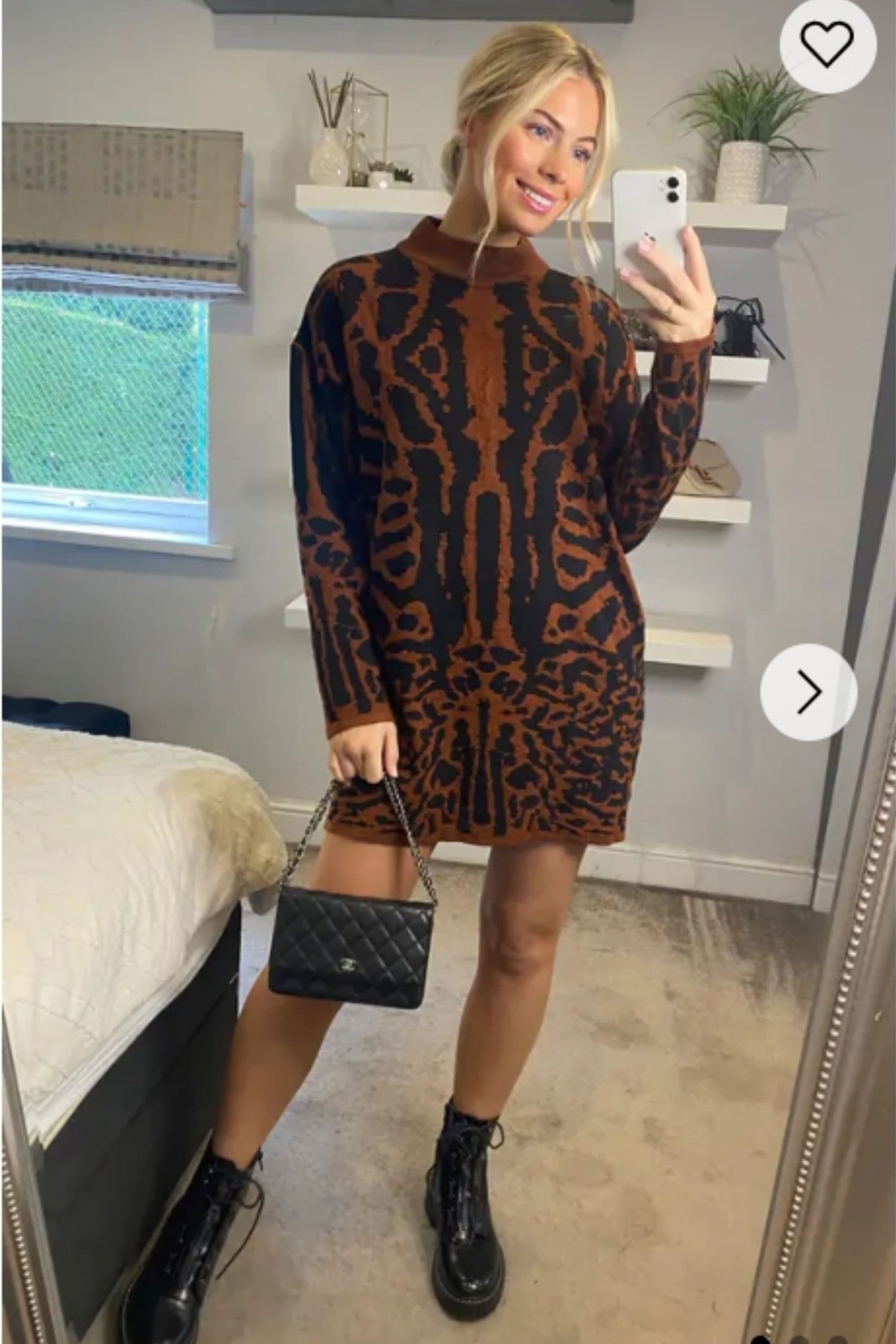 Fine Knit Jumper Leopard Print Design